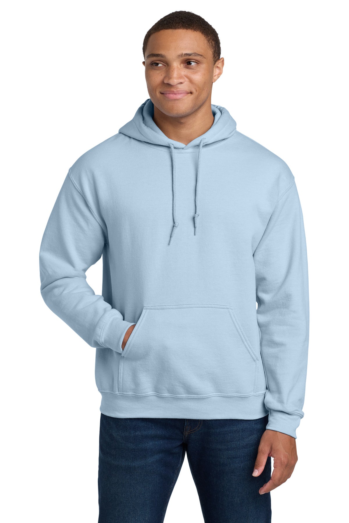 Custom logo Gildan® - Heavy Blend™ Hooded Sweatshirt.  18500 in Light Blue