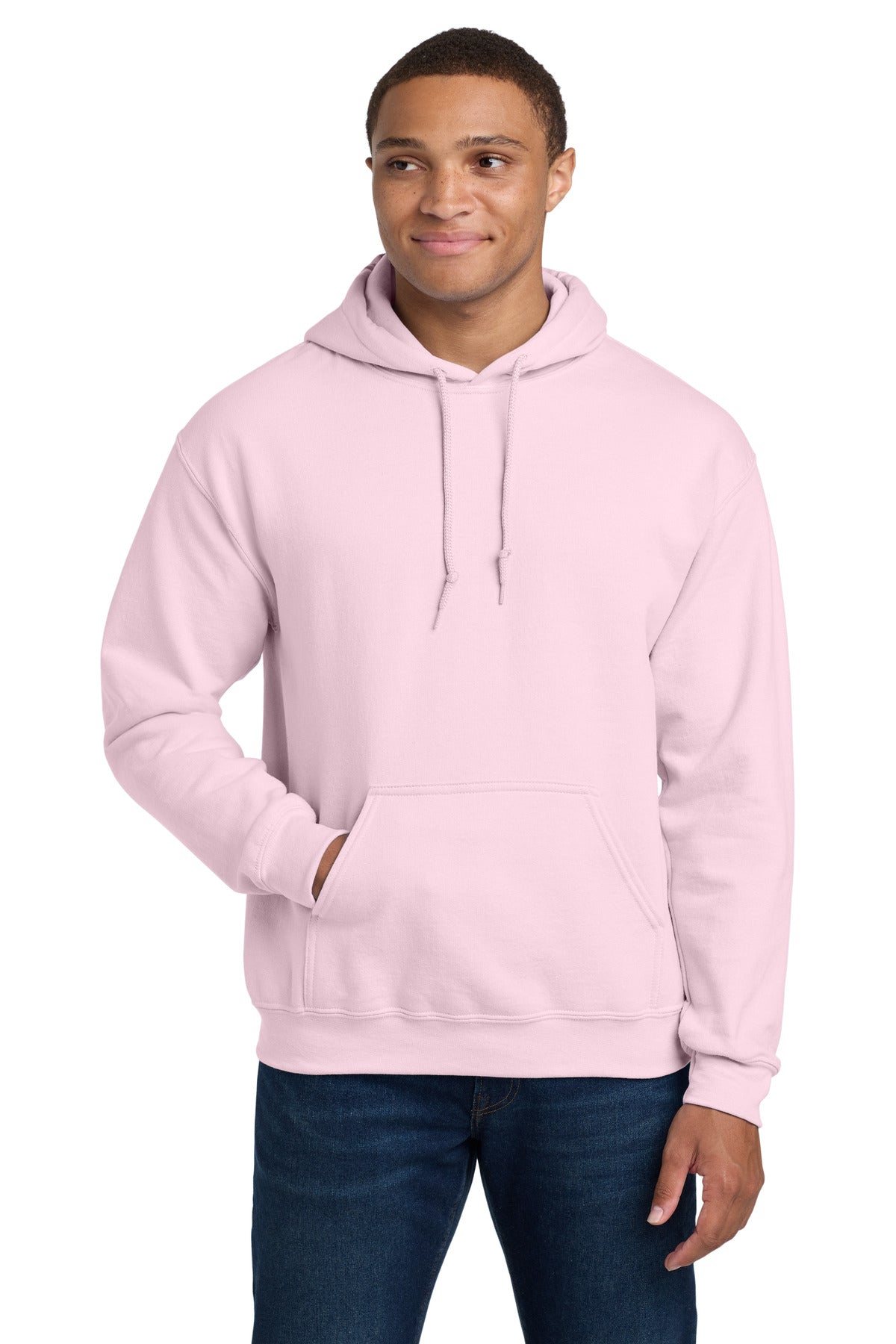 Custom logo Gildan® - Heavy Blend™ Hooded Sweatshirt.  18500 in Light Pink