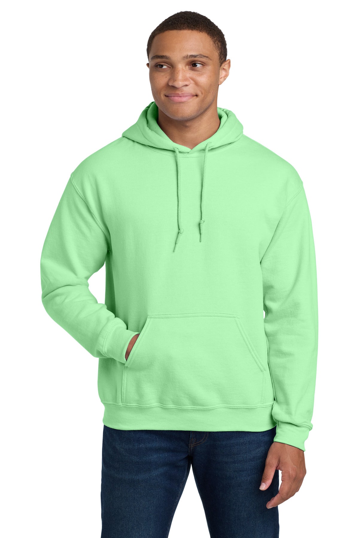 Custom logo Gildan® - Heavy Blend™ Hooded Sweatshirt.  18500 in Mint Green