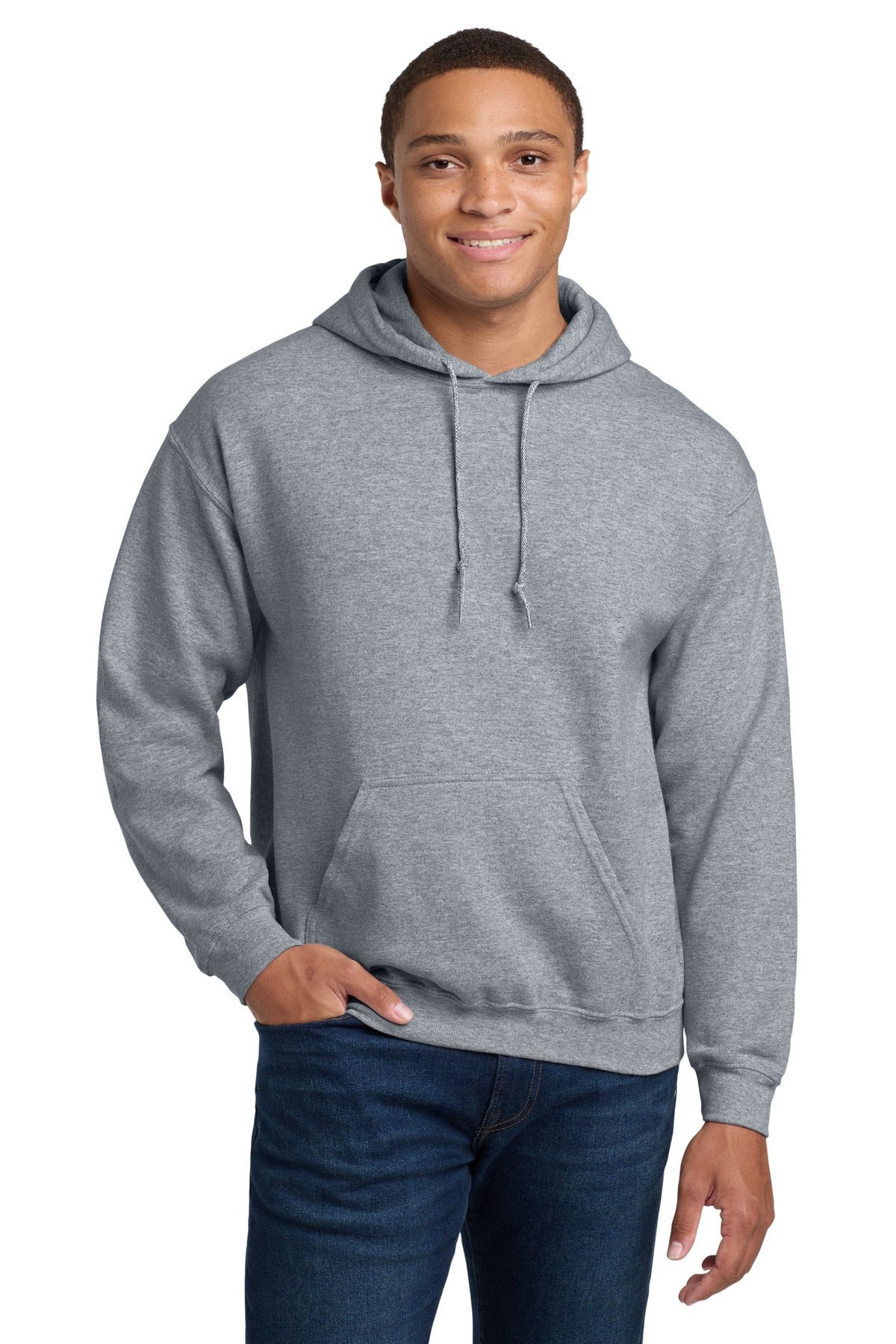 Custom logo Gildan® - Heavy Blend™ Hooded Sweatshirt.  18500 in Sport Grey
