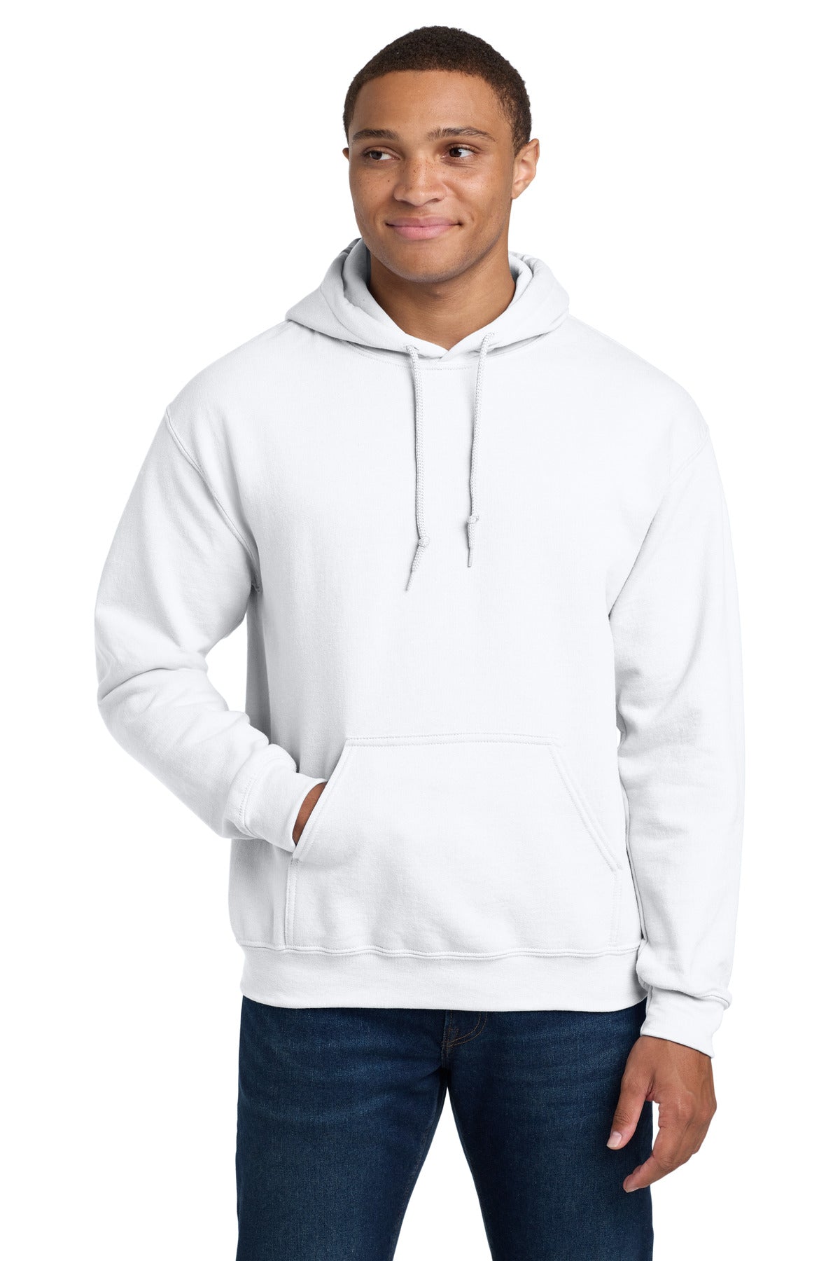 Custom logo Gildan® - Heavy Blend™ Hooded Sweatshirt.  18500 in White