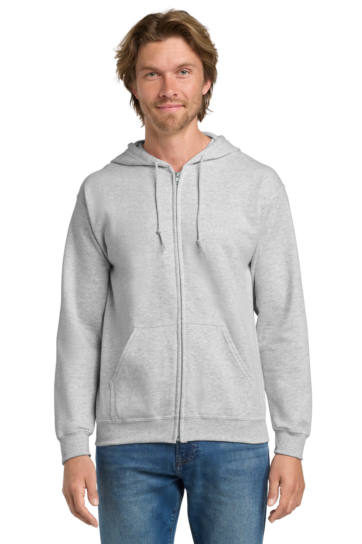 Custom logo Gildan® - Heavy Blend™ Full-Zip Hooded Sweatshirt. 18600 in Ash