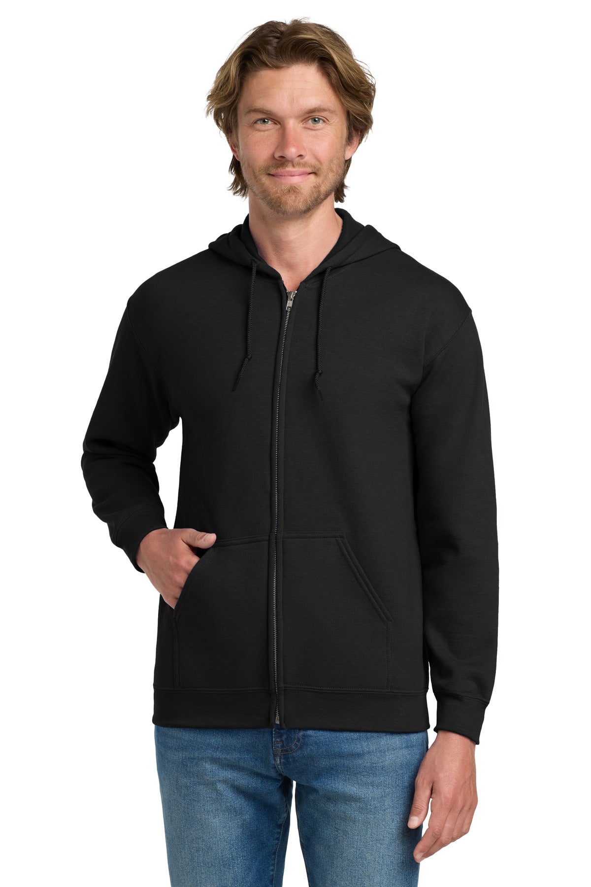Custom logo Gildan® - Heavy Blend™ Full-Zip Hooded Sweatshirt. 18600 in Black