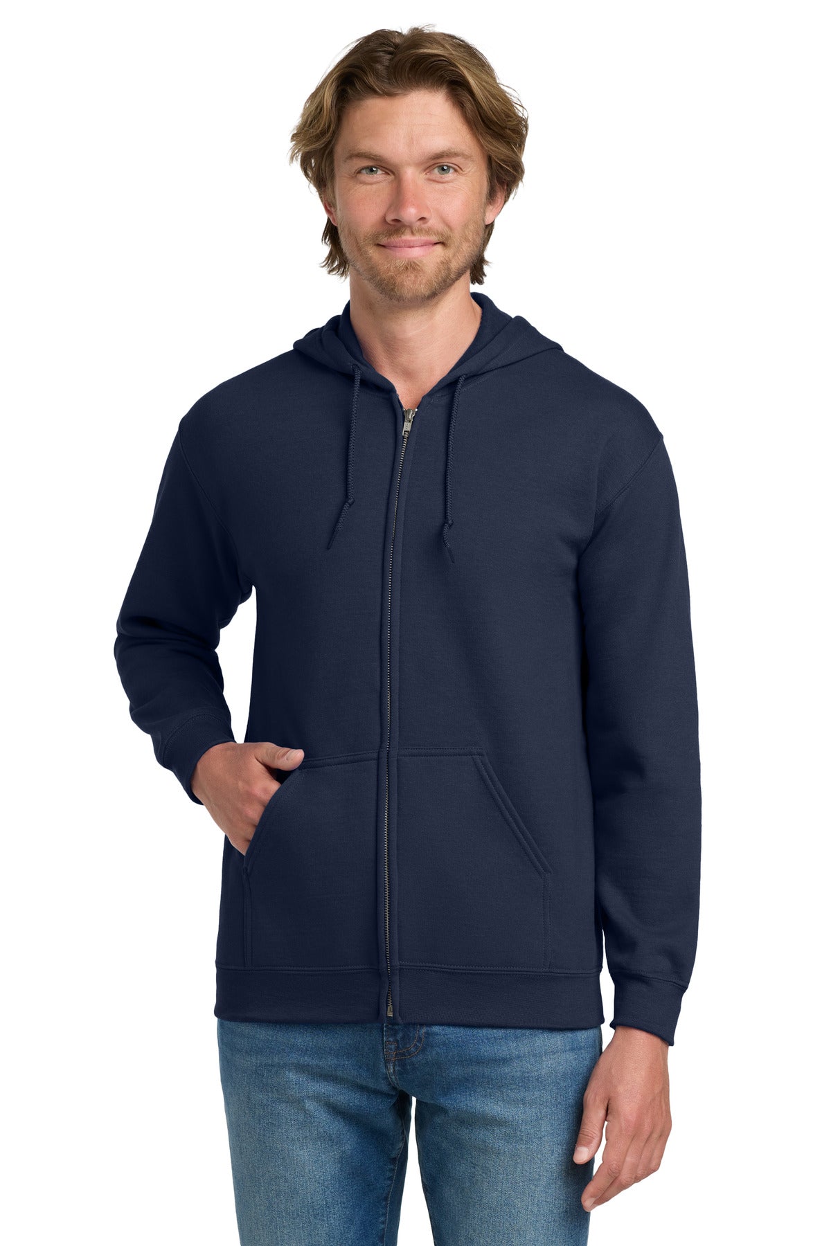 Custom logo Gildan® - Heavy Blend™ Full-Zip Hooded Sweatshirt. 18600 in Navy