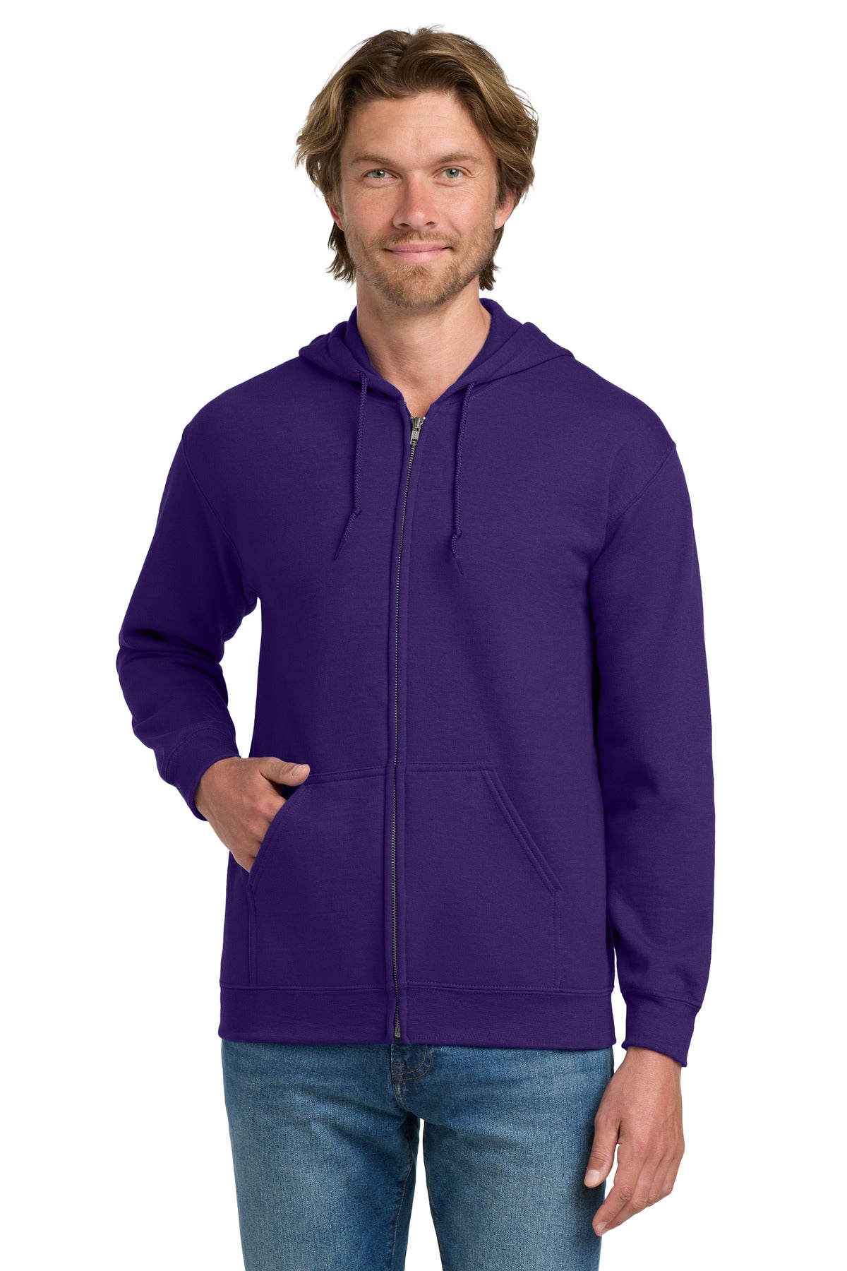 Custom logo Gildan® - Heavy Blend™ Full-Zip Hooded Sweatshirt. 18600 in Purple