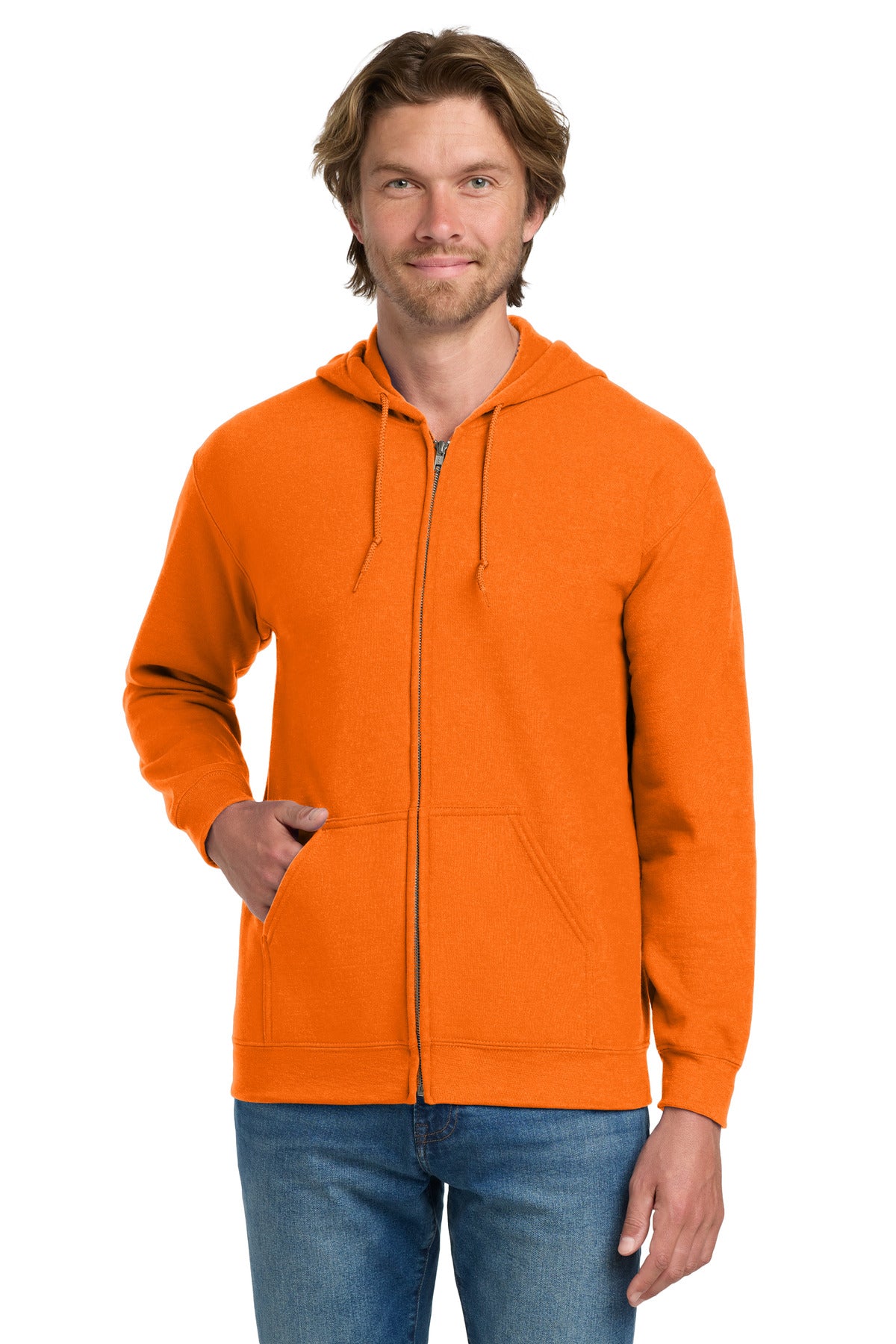 Custom logo Gildan® - Heavy Blend™ Full-Zip Hooded Sweatshirt. 18600 in S. Orange