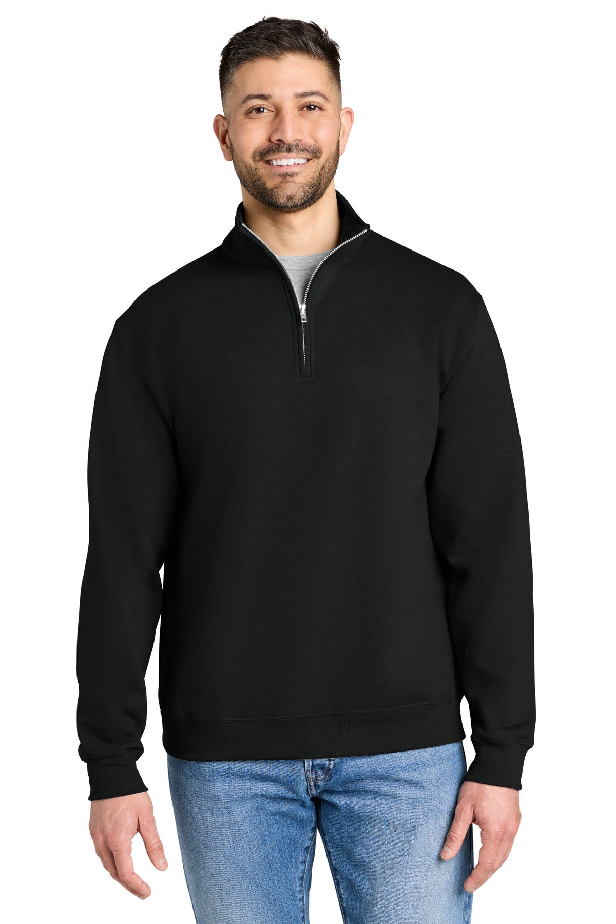 Custom logo Gildan® Heavy Blend™ 1/4-Zip Sweatshirt 18810 in Black