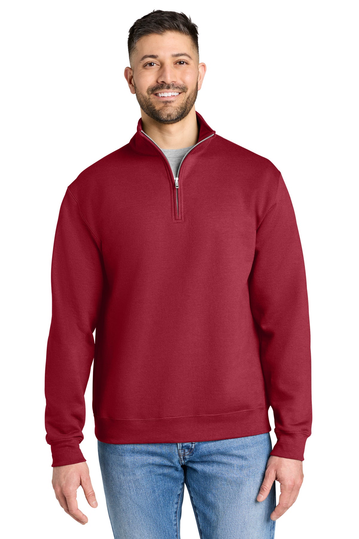 Custom logo Gildan® Heavy Blend™ 1/4-Zip Sweatshirt 18810 in Cherry Red