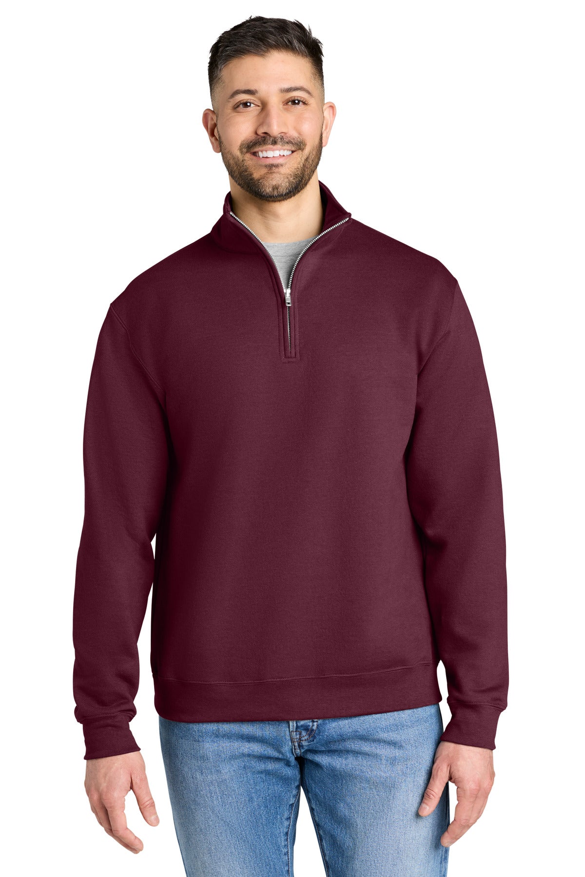 Custom logo Gildan® Heavy Blend™ 1/4-Zip Sweatshirt 18810 in Maroon