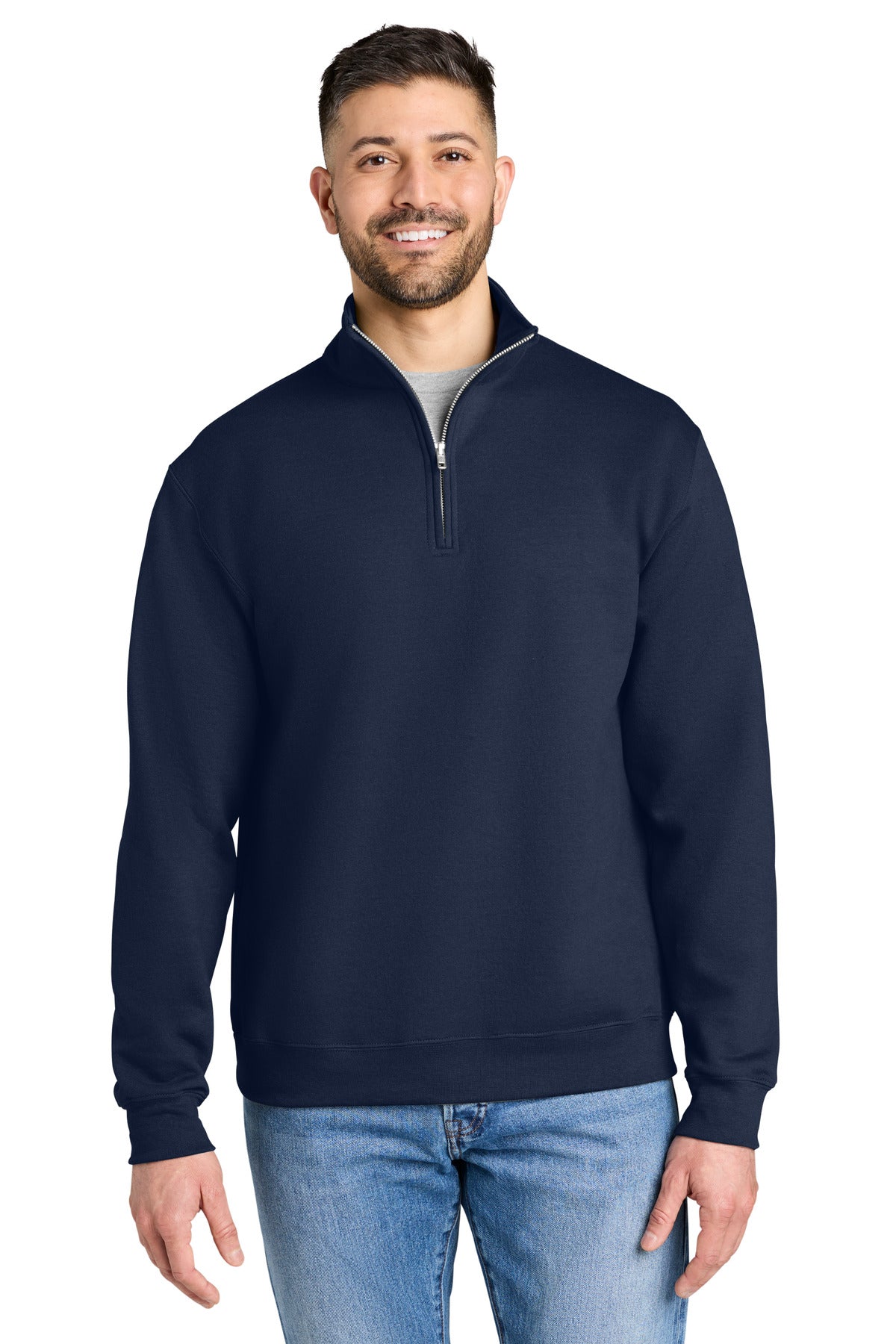 Custom logo Gildan® Heavy Blend™ 1/4-Zip Sweatshirt 18810 in Navy