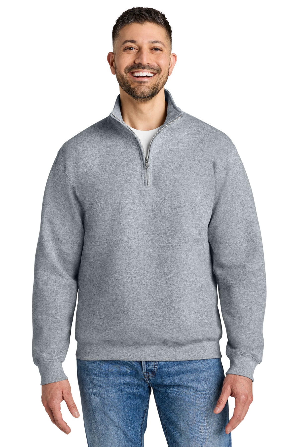 Custom logo Gildan® Heavy Blend™ 1/4-Zip Sweatshirt 18810 in Sport Grey