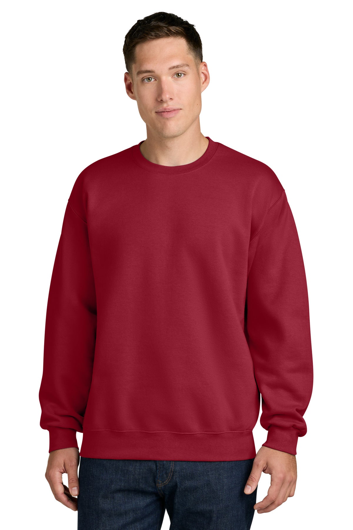 Custom logo Gildan® Hammer® Maxweight Crewneck Sweatshirt 19000 in Cherry Red