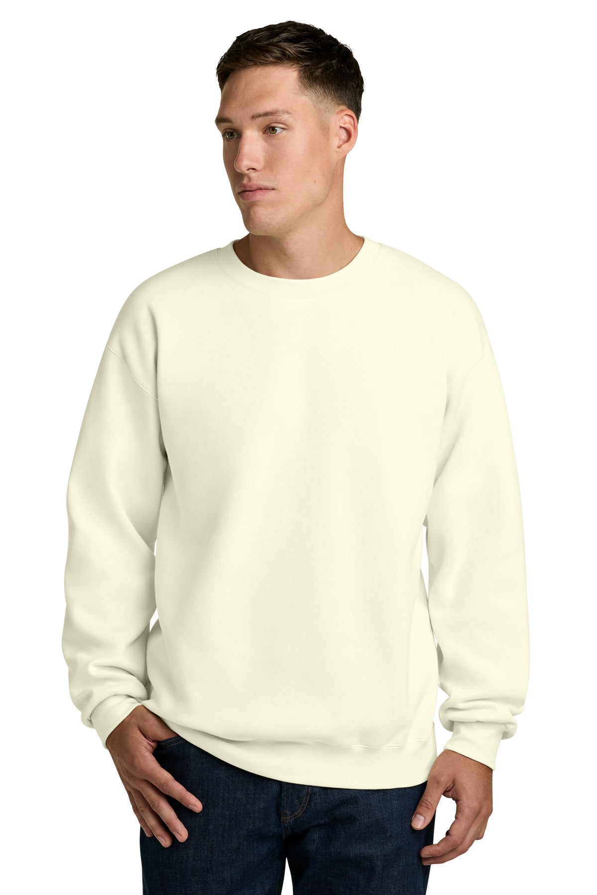 Custom logo Gildan® Hammer® Maxweight Crewneck Sweatshirt 19000 in Off White