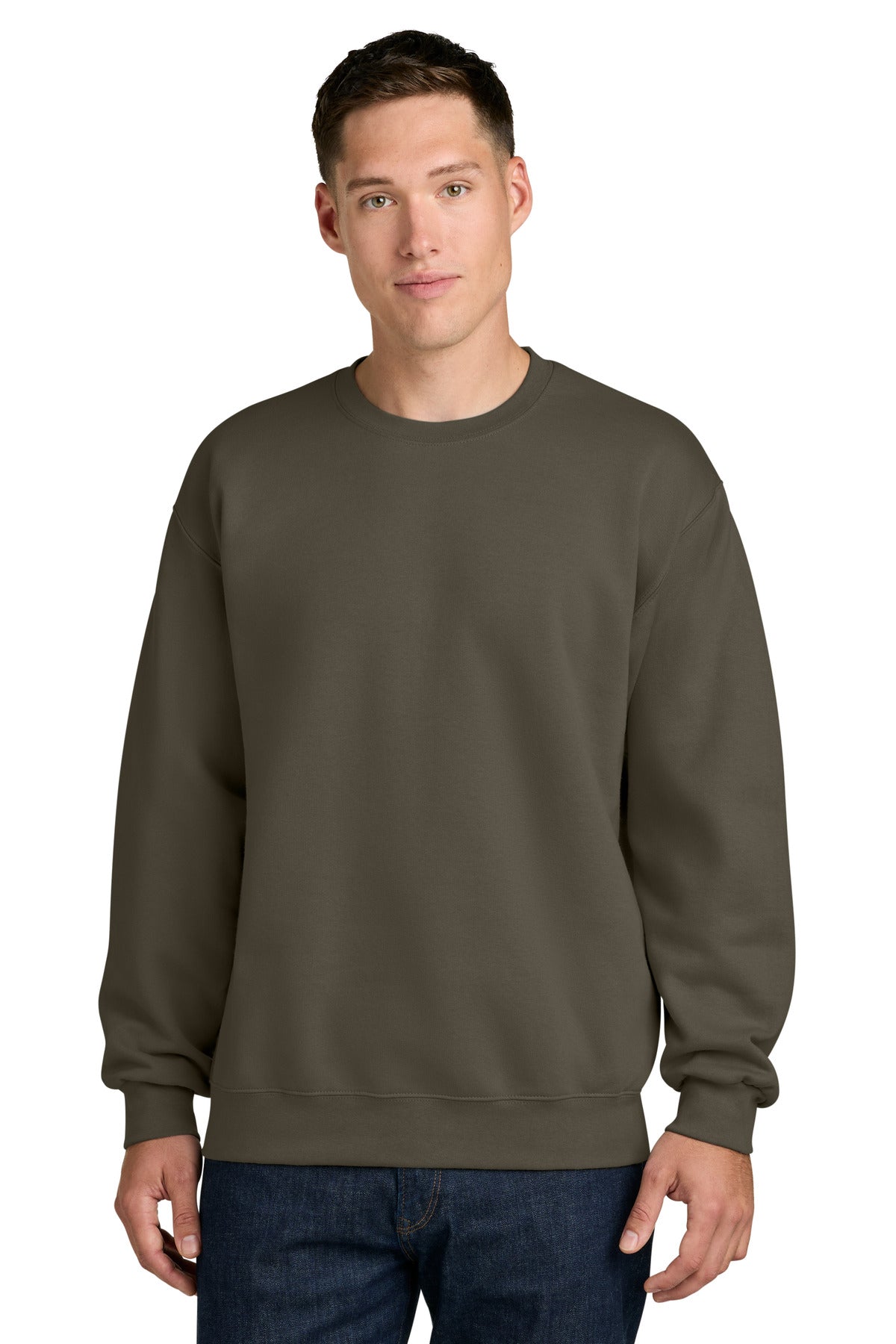 Custom logo Gildan® Hammer® Maxweight Crewneck Sweatshirt 19000 in Olive