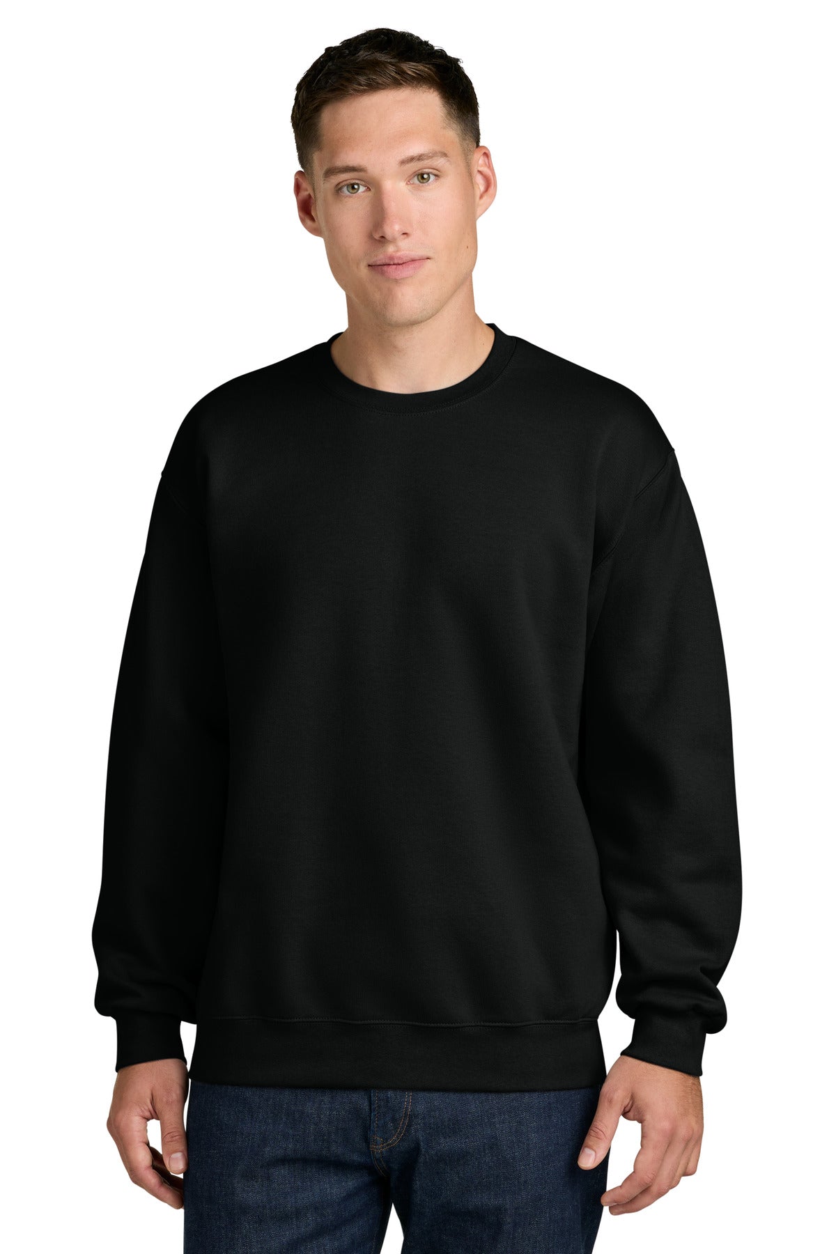 Custom logo Gildan® Hammer® Maxweight Crewneck Sweatshirt 19000 in Pitch Black