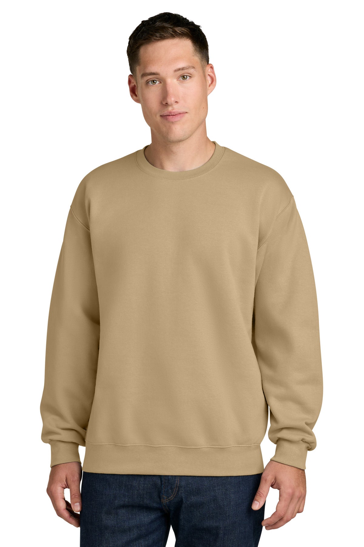 Custom logo Gildan® Hammer® Maxweight Crewneck Sweatshirt 19000 in Tan