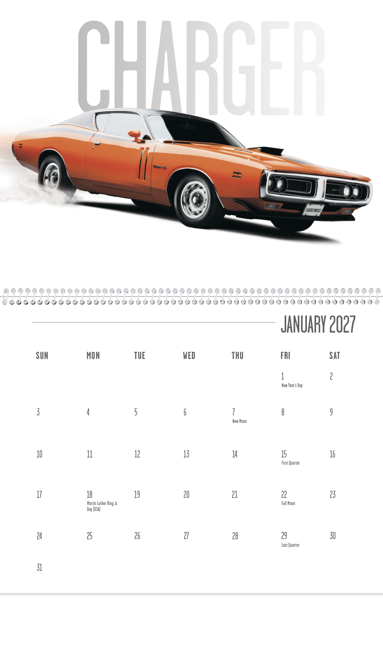 Classic Muscle Cars Calendar