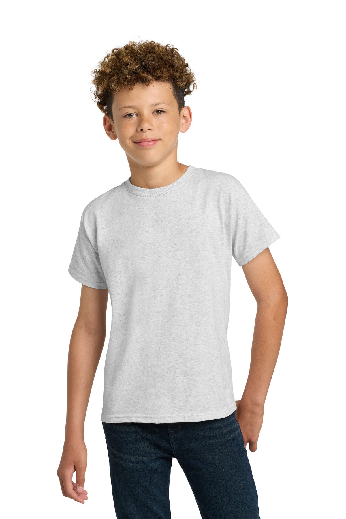 Custom logo Gildan® - Youth Ultra Cotton®100% US Cotton T-Shirt. 2000B in Ash