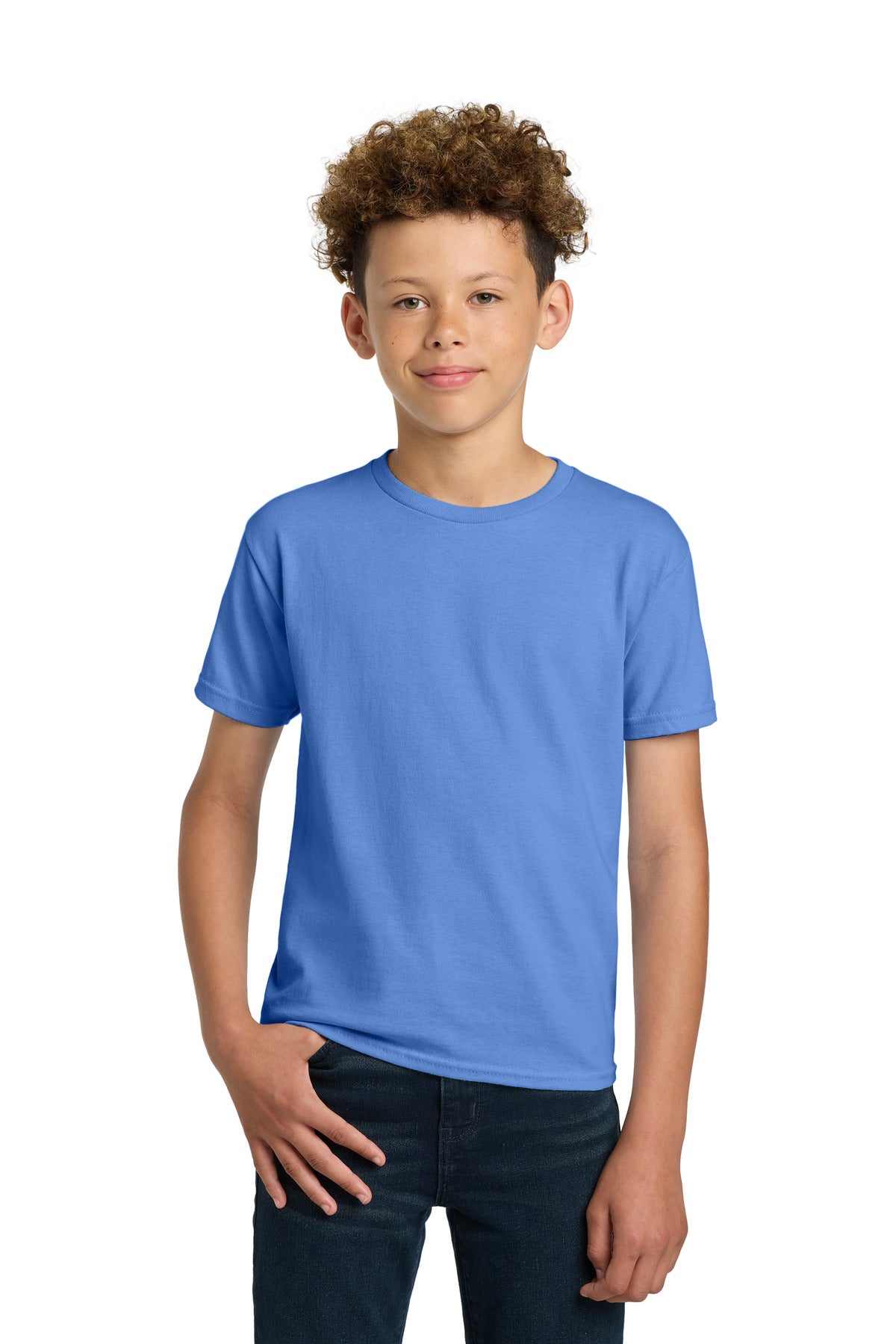 Custom logo Gildan® - Youth Ultra Cotton®100% US Cotton T-Shirt. 2000B in Carolina Blue