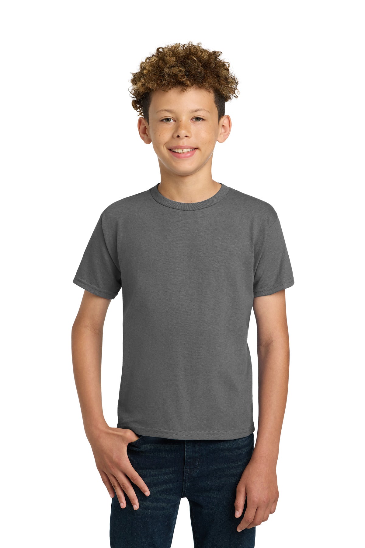 Custom logo Gildan® - Youth Ultra Cotton®100% US Cotton T-Shirt. 2000B in Charcoal