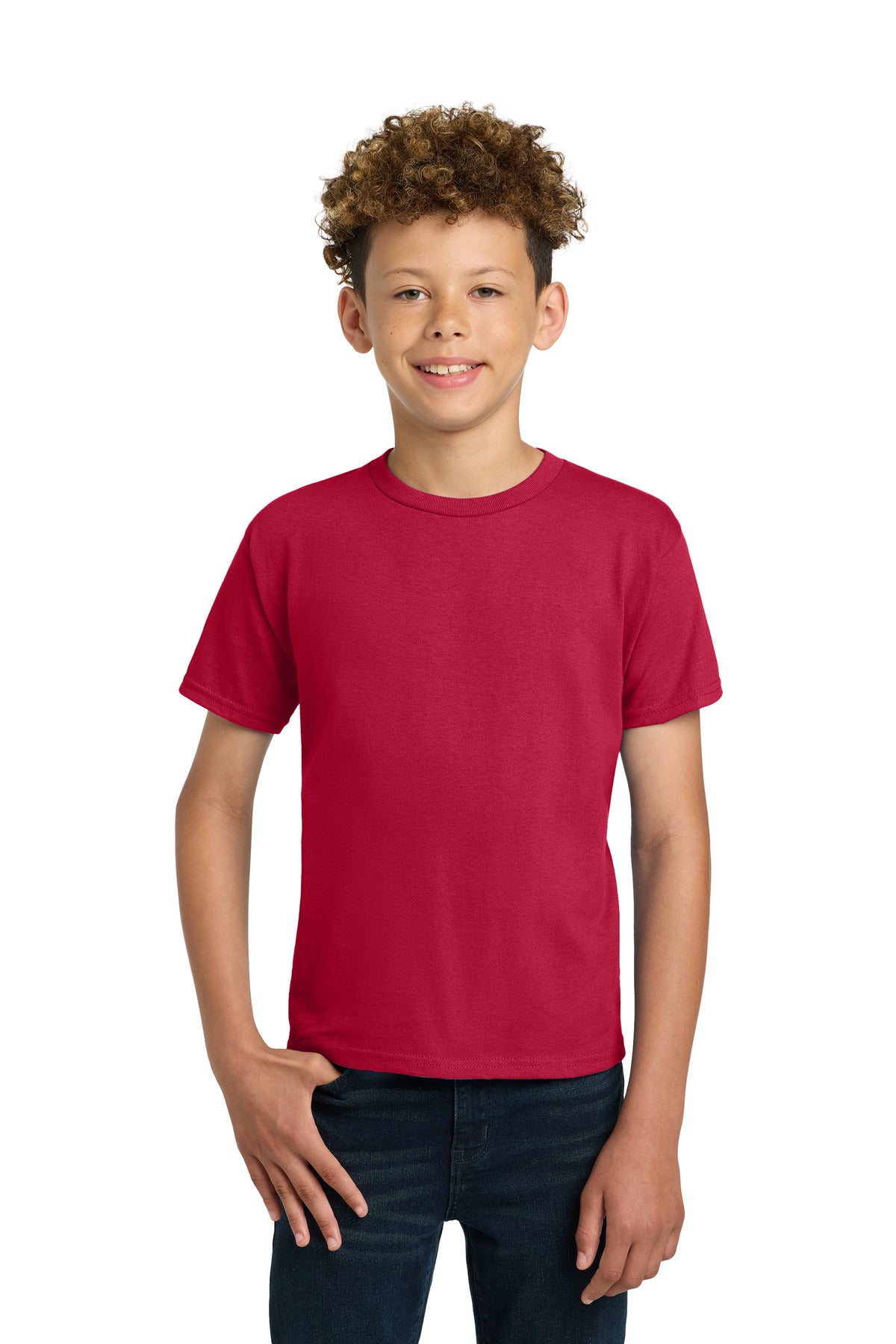 Custom logo Gildan® - Youth Ultra Cotton®100% US Cotton T-Shirt. 2000B in Cherry Red