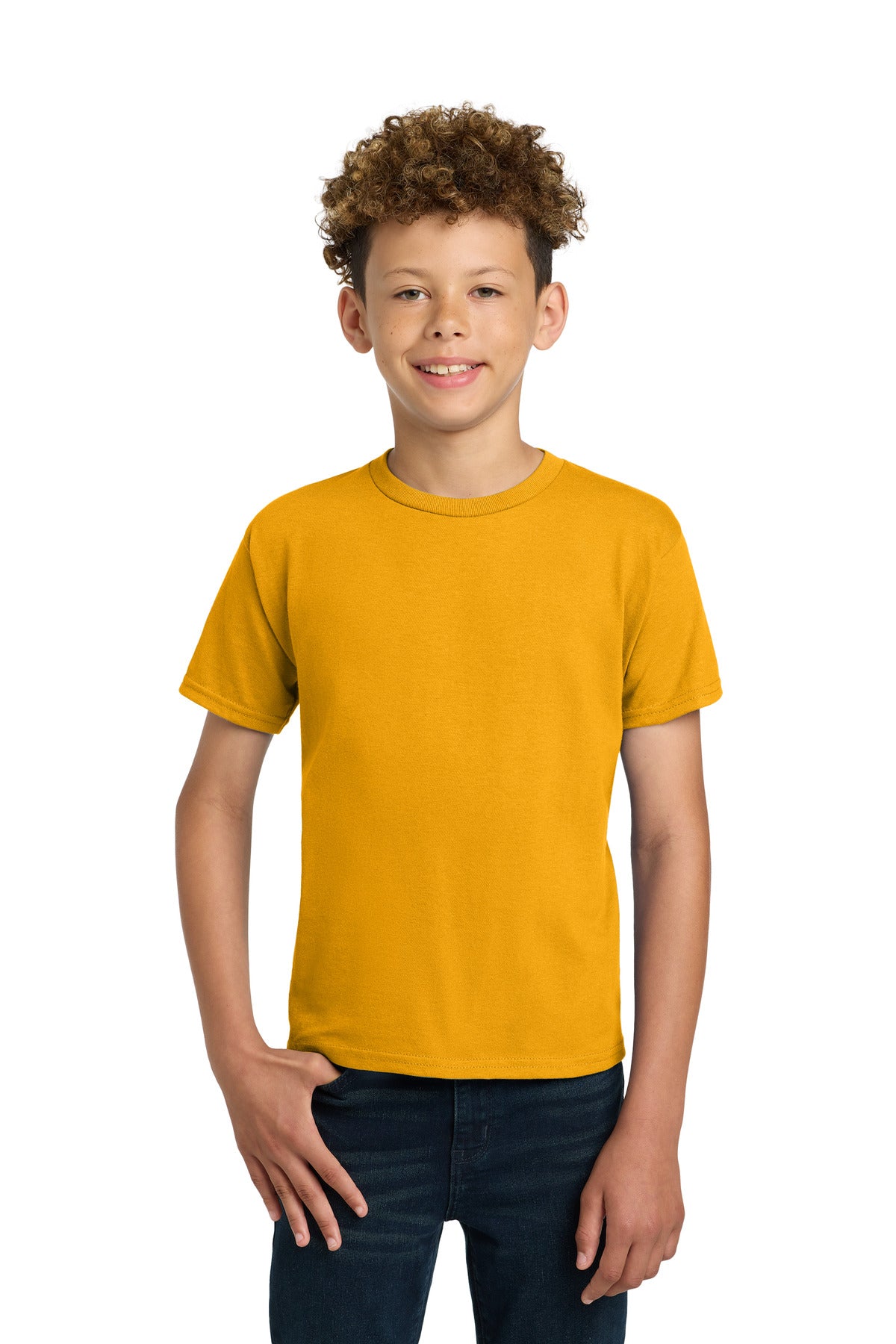 Custom logo Gildan® - Youth Ultra Cotton®100% US Cotton T-Shirt. 2000B in Gold