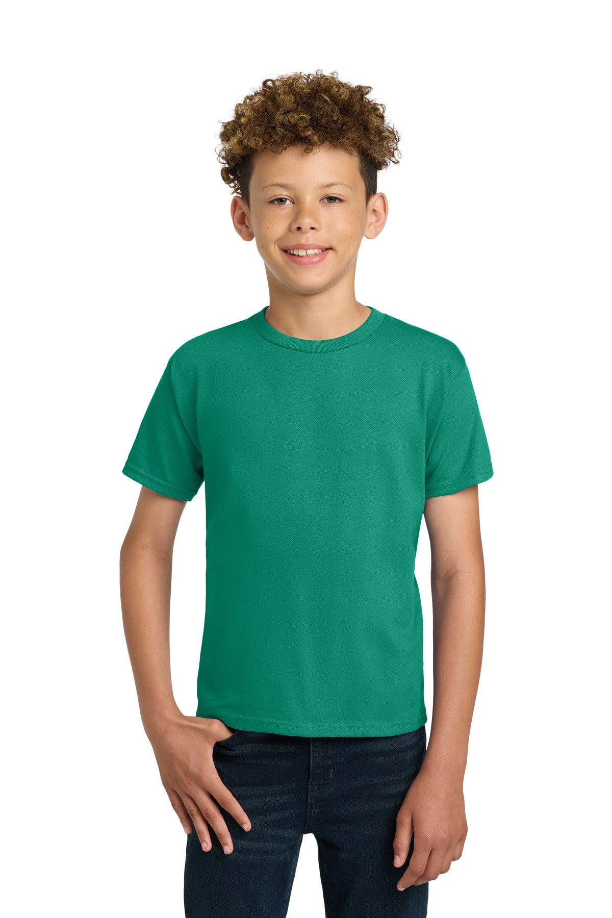 Custom logo Gildan® - Youth Ultra Cotton®100% US Cotton T-Shirt. 2000B in Kelly Green