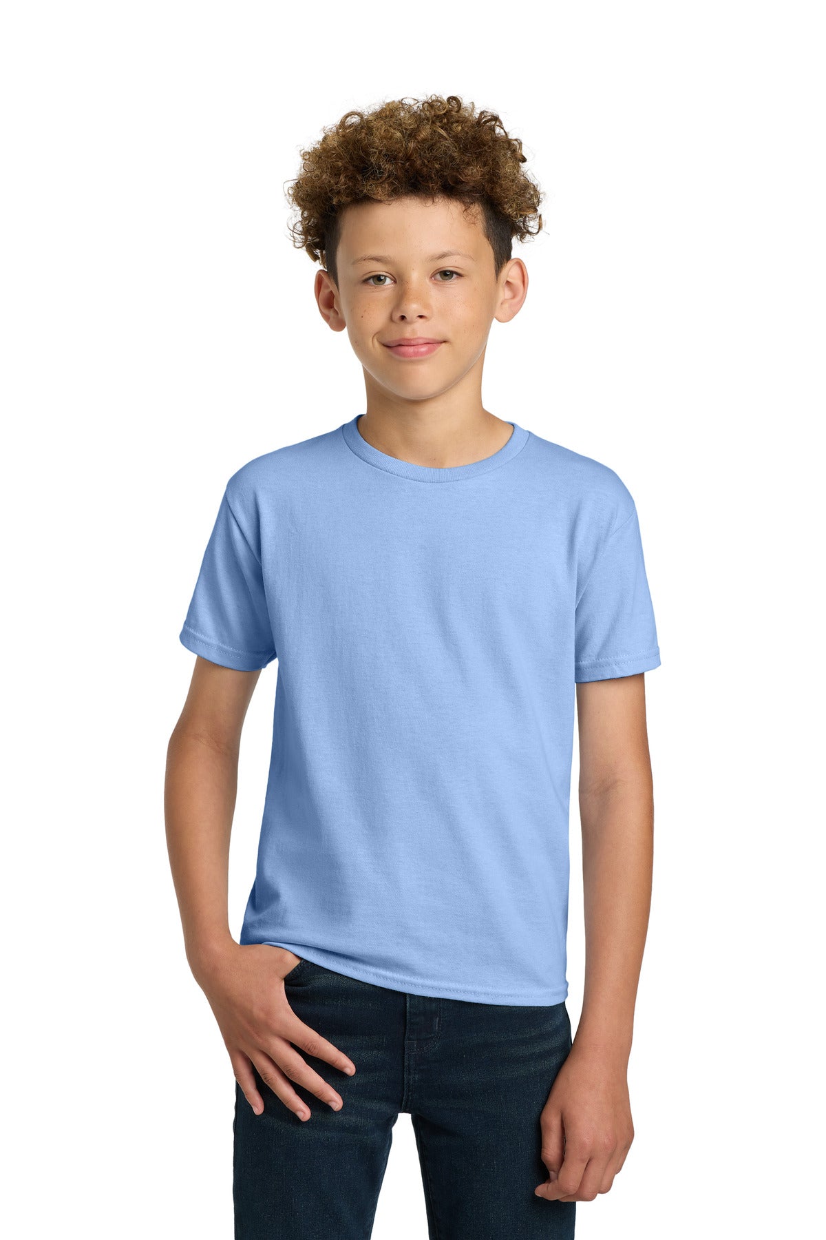 Custom logo Gildan® - Youth Ultra Cotton®100% US Cotton T-Shirt. 2000B in Light Blue