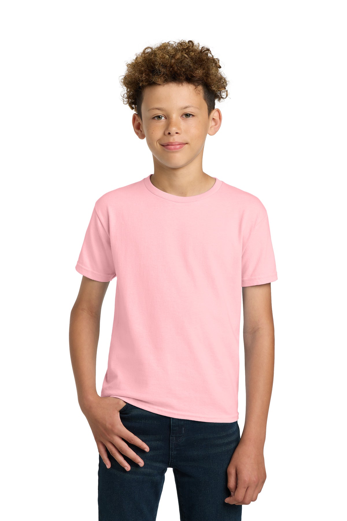 Custom logo Gildan® - Youth Ultra Cotton®100% US Cotton T-Shirt. 2000B in Light Pink