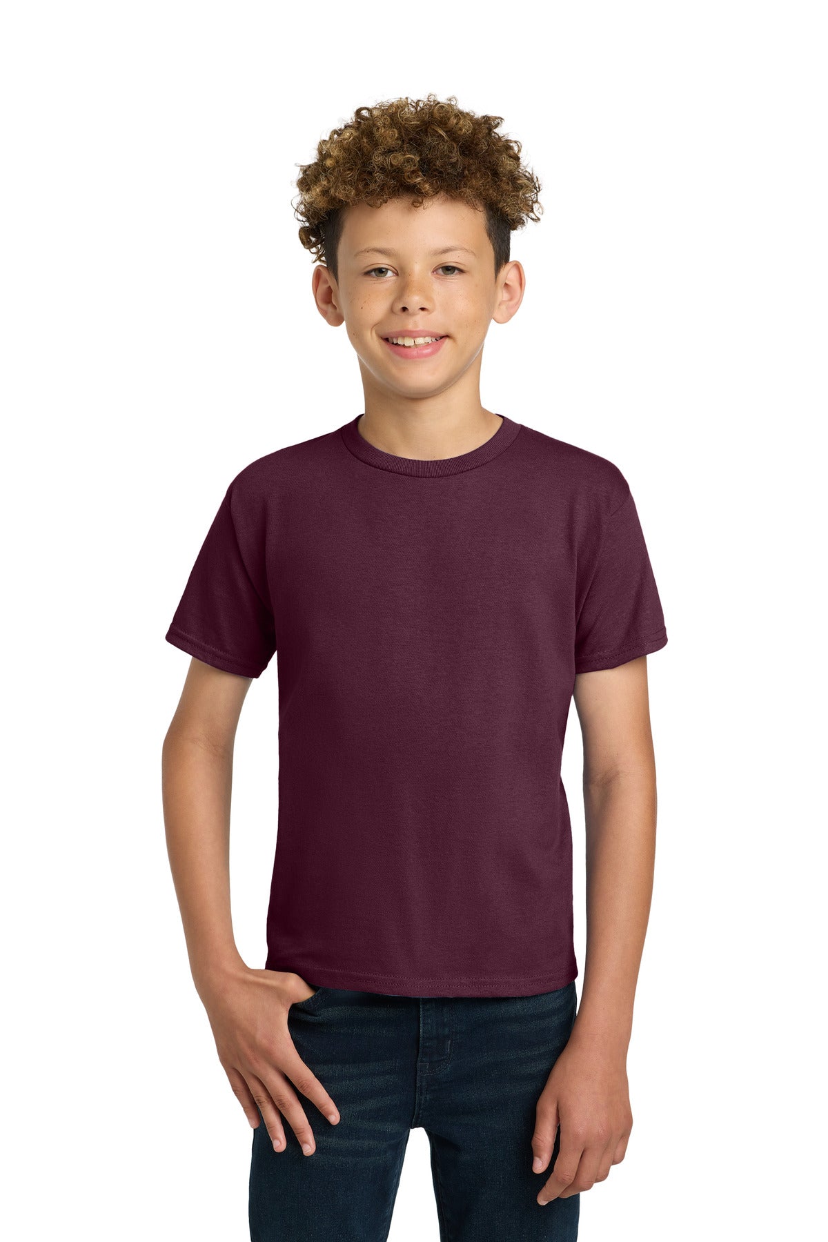 Custom logo Gildan® - Youth Ultra Cotton®100% US Cotton T-Shirt. 2000B in Maroon