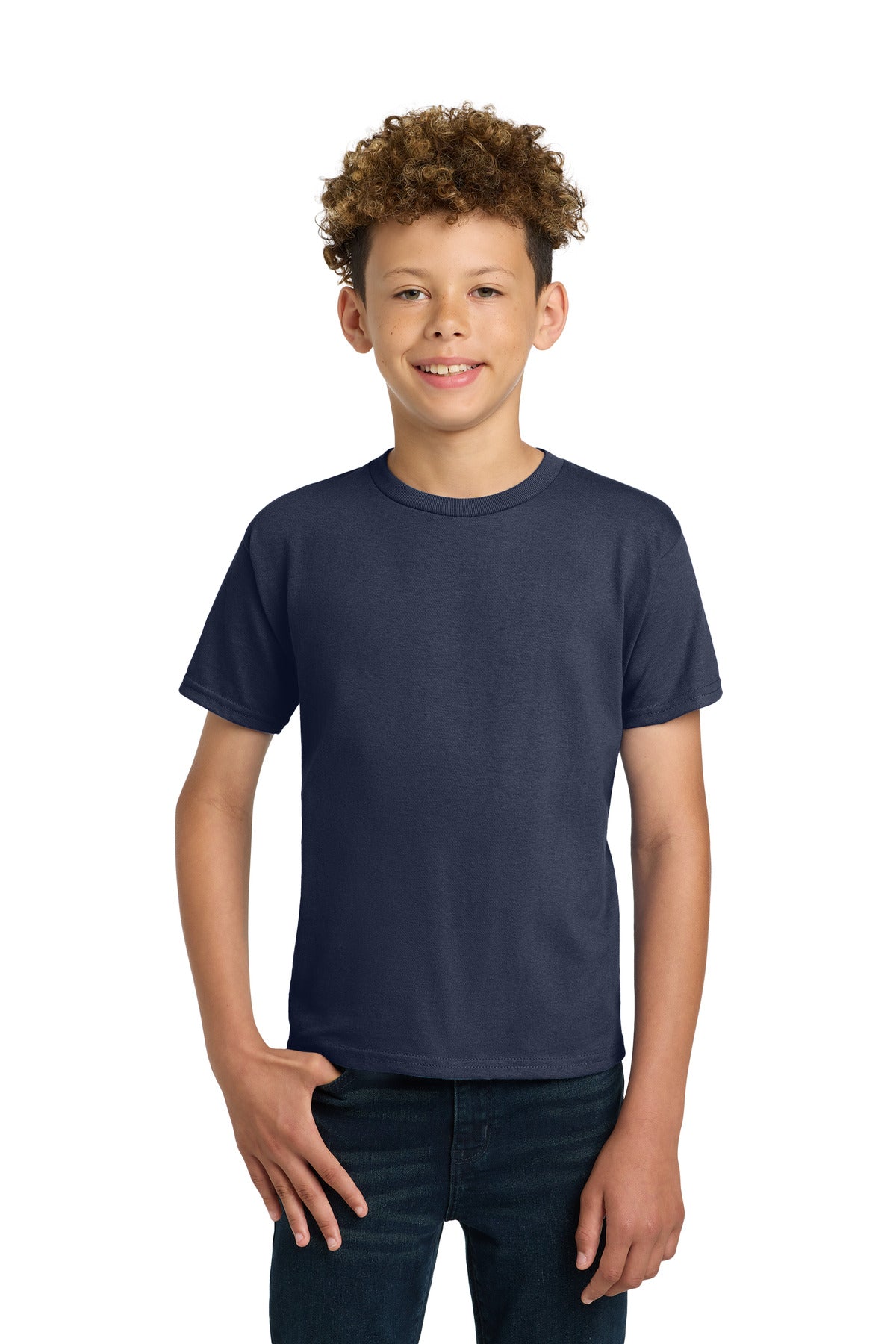 Custom logo Gildan® - Youth Ultra Cotton®100% US Cotton T-Shirt. 2000B in Navy