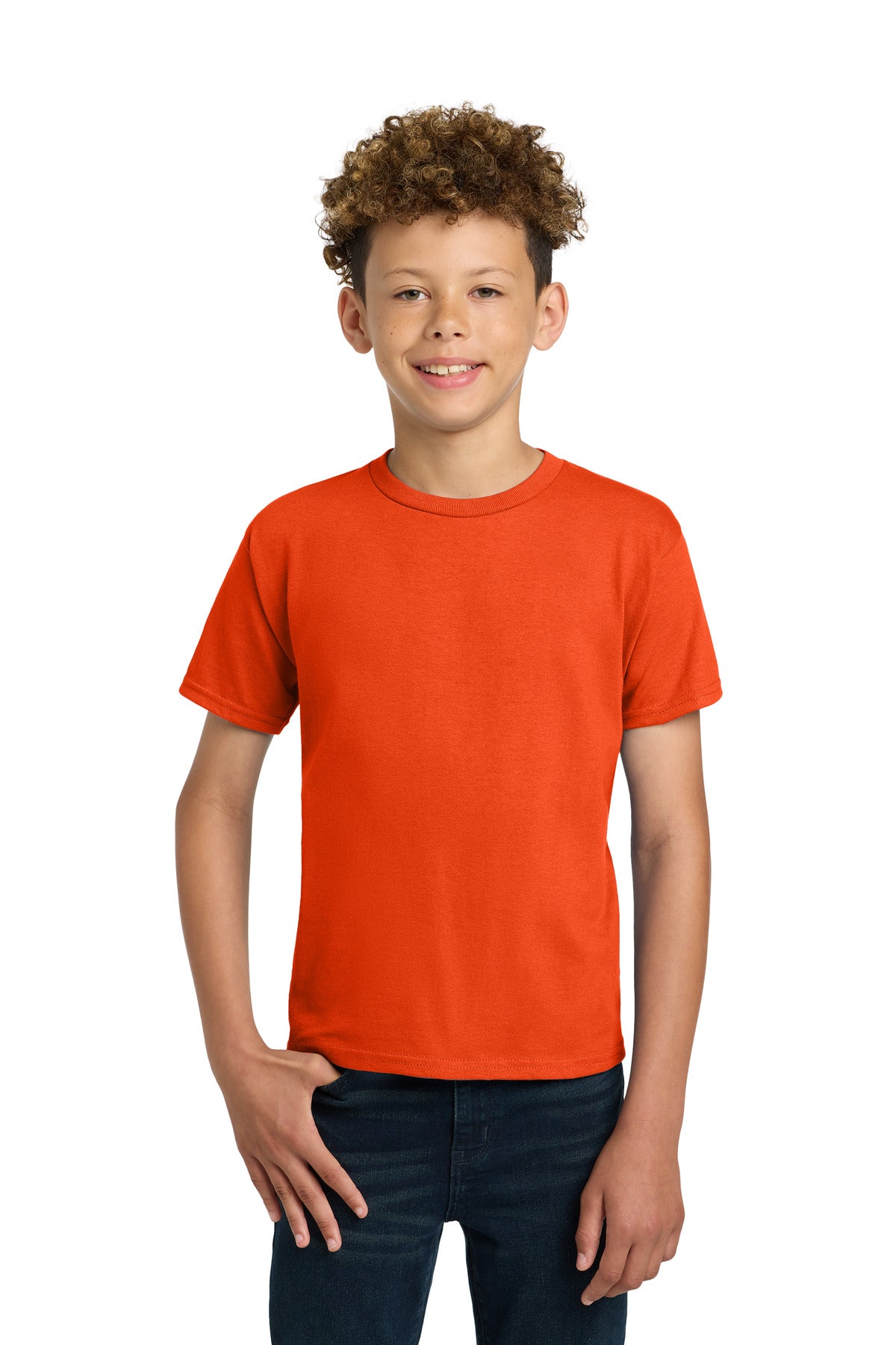 Custom logo Gildan® - Youth Ultra Cotton®100% US Cotton T-Shirt. 2000B in Orange