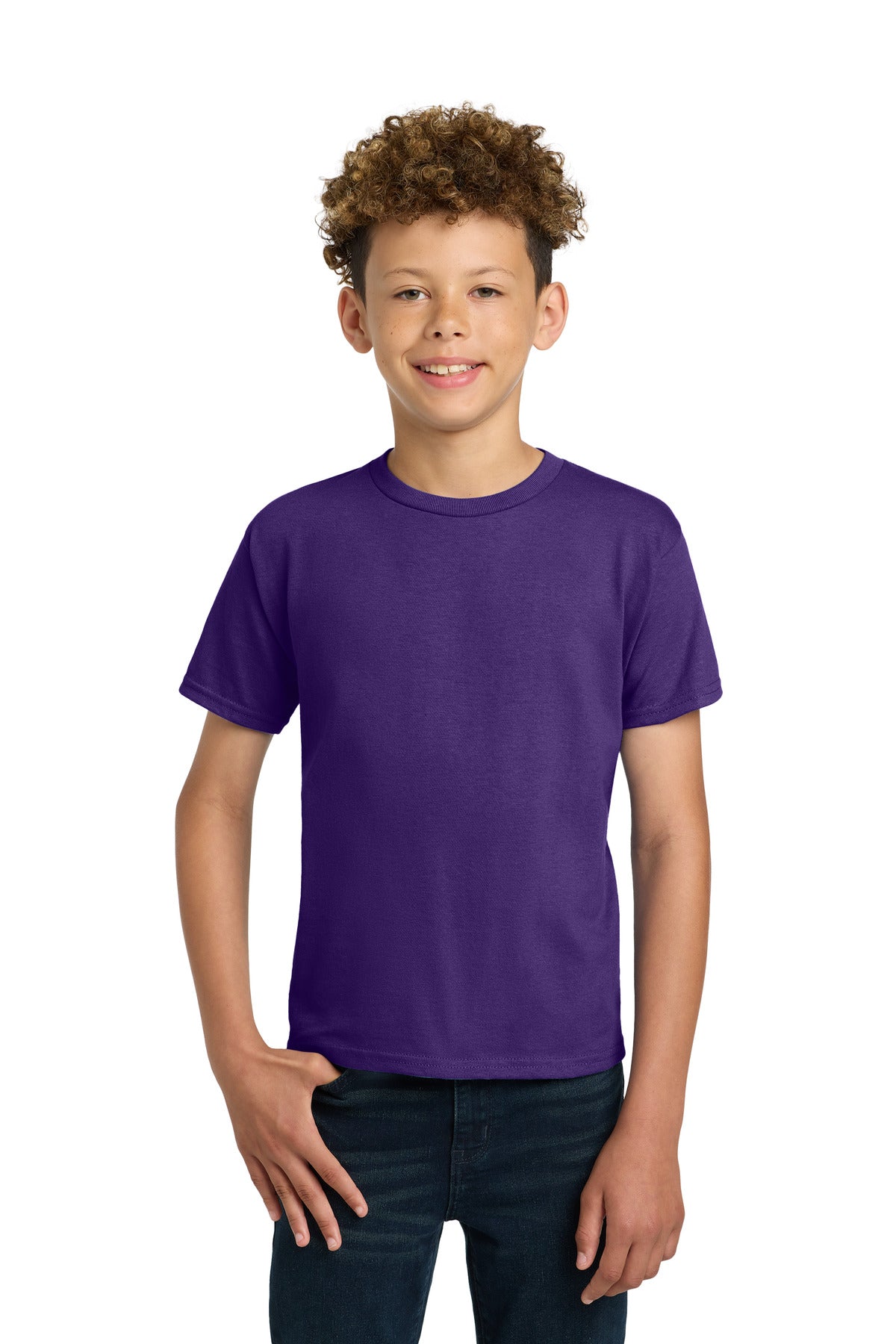 Custom logo Gildan® - Youth Ultra Cotton®100% US Cotton T-Shirt. 2000B in Purple