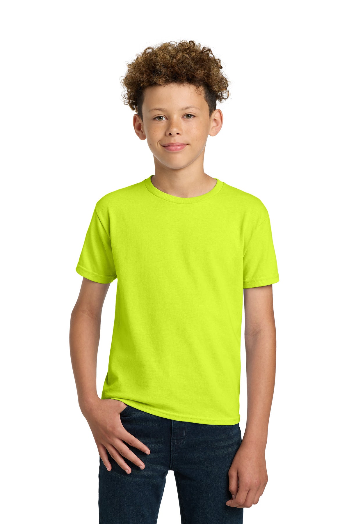 Custom logo Gildan® - Youth Ultra Cotton®100% US Cotton T-Shirt. 2000B in Safety Green