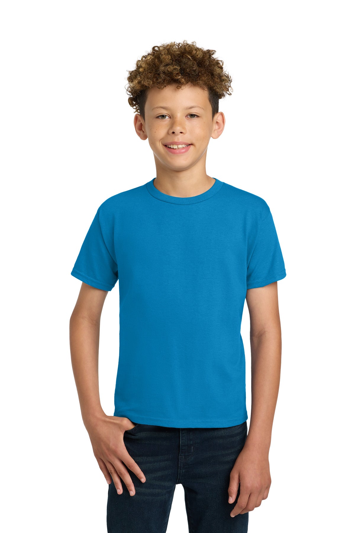 Custom logo Gildan® - Youth Ultra Cotton®100% US Cotton T-Shirt. 2000B in Sapphire