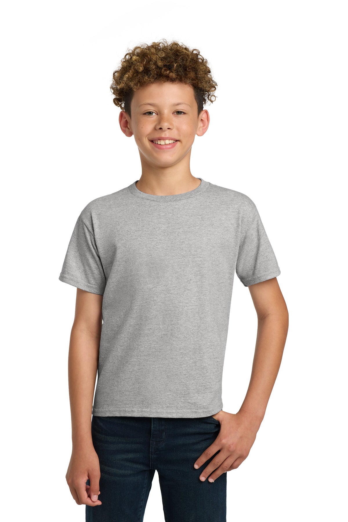 Custom logo Gildan® - Youth Ultra Cotton®100% US Cotton T-Shirt. 2000B in Sport Grey