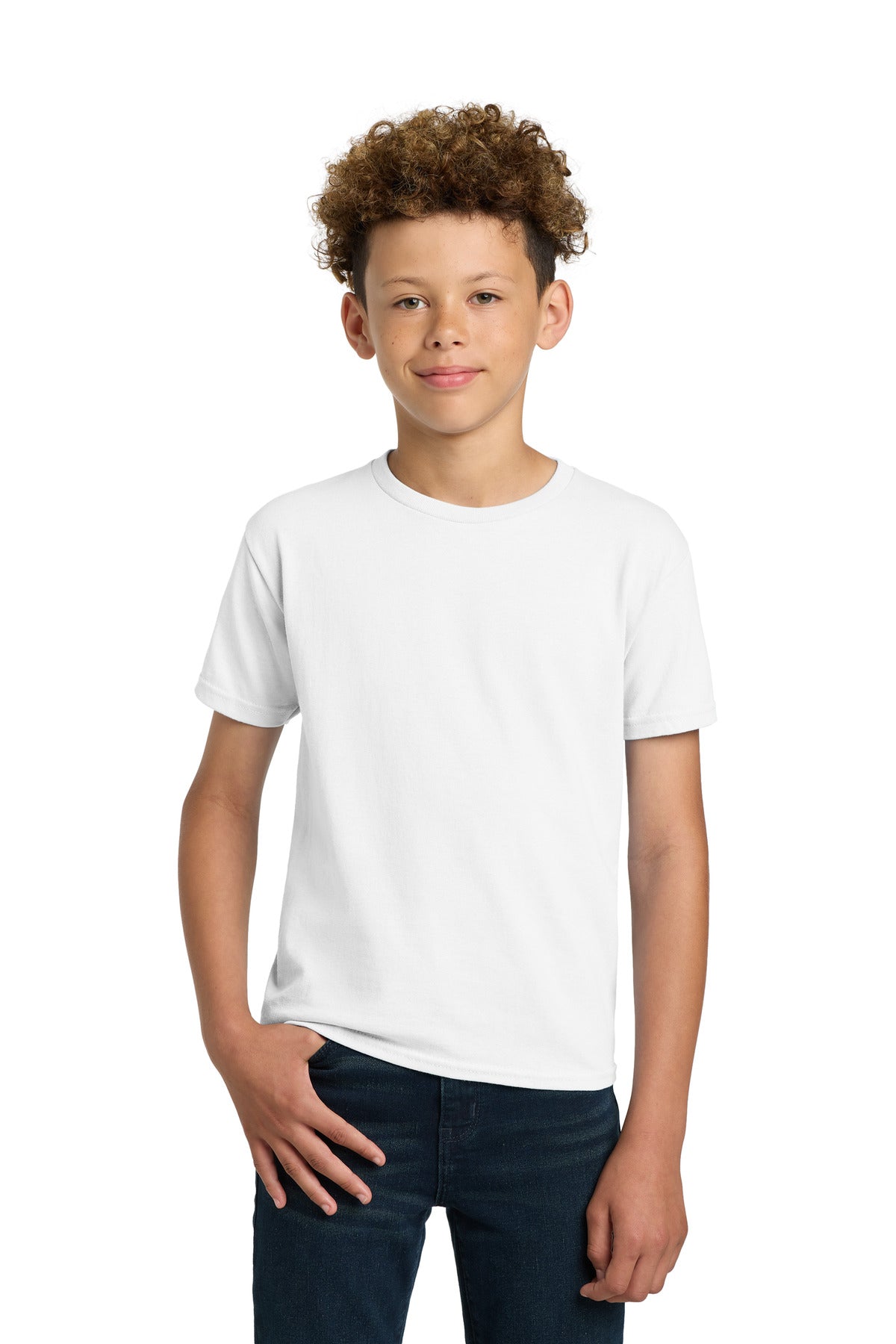 Custom logo Gildan® - Youth Ultra Cotton®100% US Cotton T-Shirt. 2000B in White