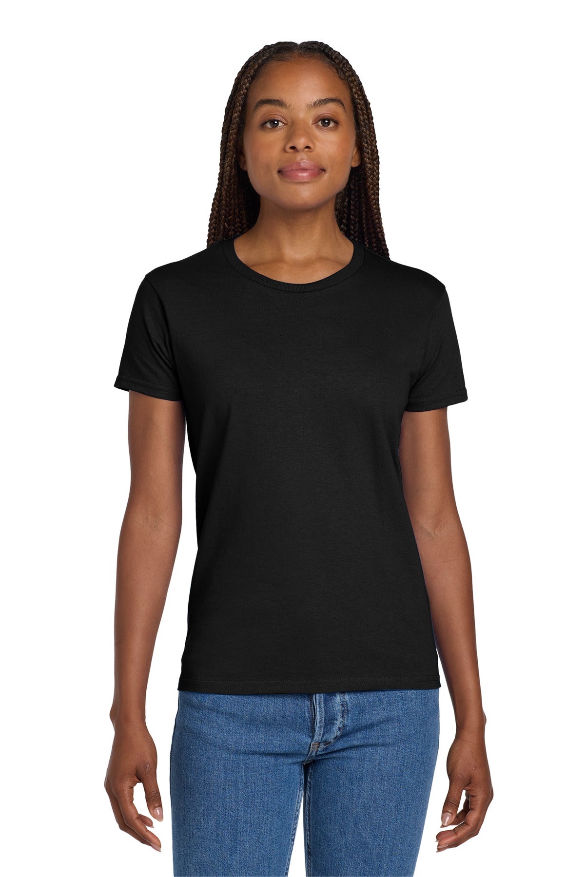 Custom logo Gildan® Women's Ultra Cotton® 100% US Cotton T-Shirt. 2000L in Black