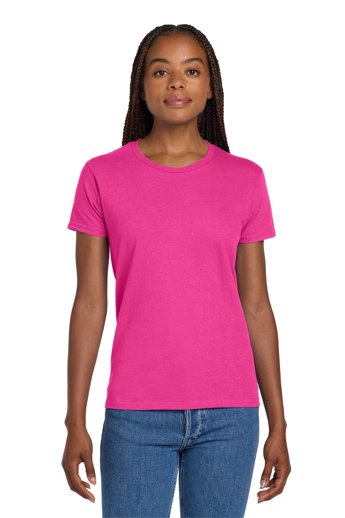 Custom logo Gildan® Women's Ultra Cotton® 100% US Cotton T-Shirt. 2000L in Heliconia