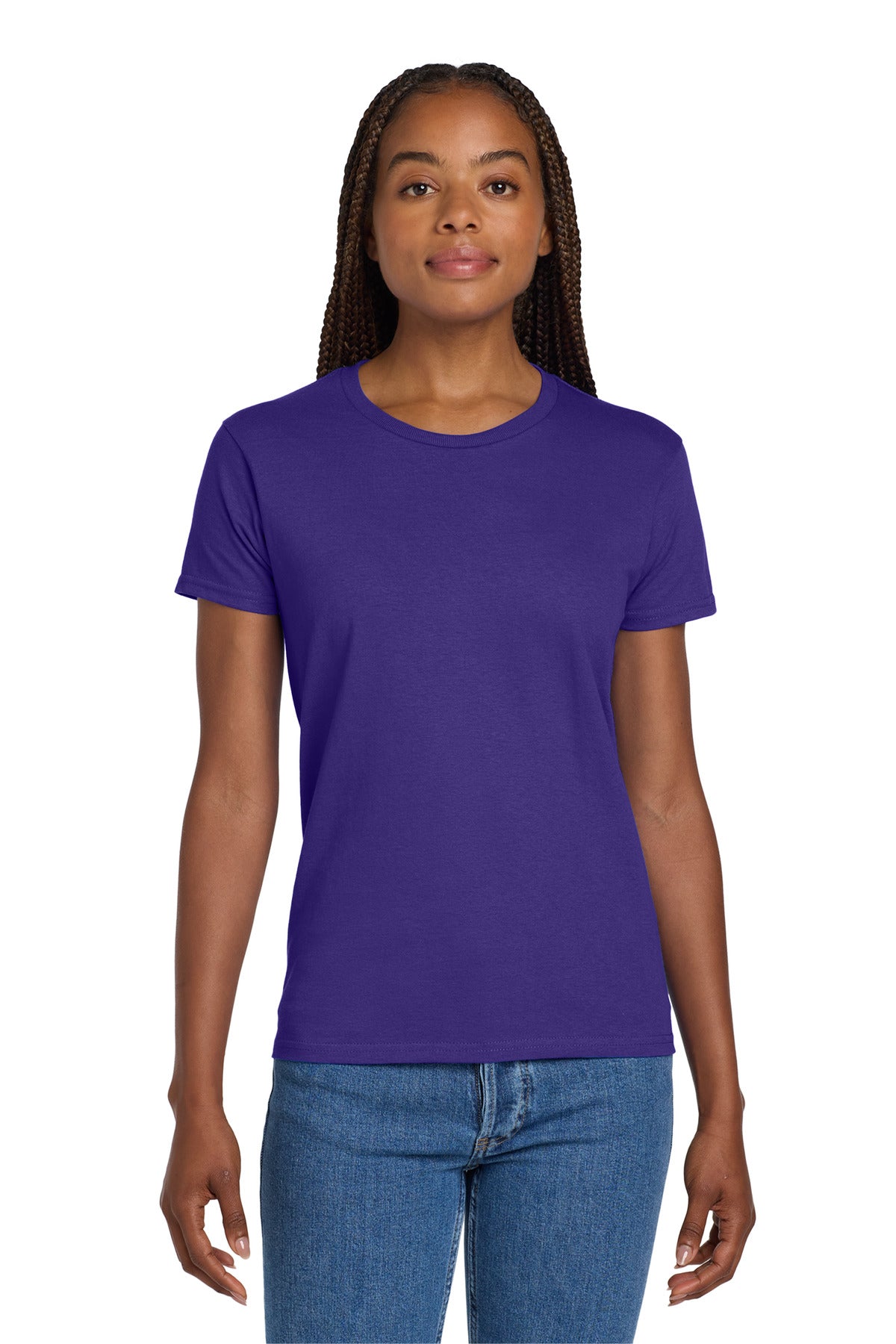 Custom logo Gildan® Women's Ultra Cotton® 100% US Cotton T-Shirt. 2000L in Purple