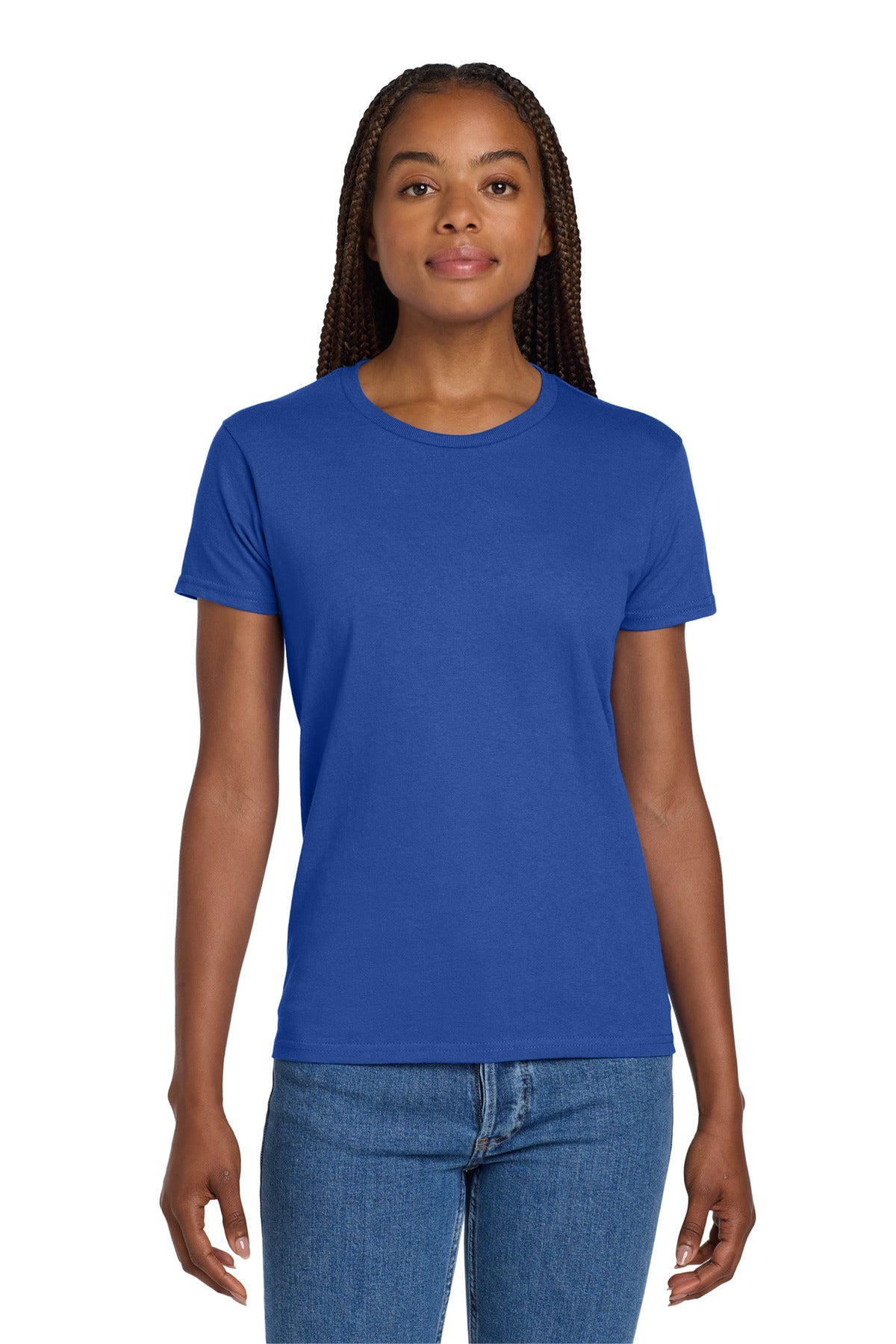 Custom logo Gildan® Women's Ultra Cotton® 100% US Cotton T-Shirt. 2000L in Royal