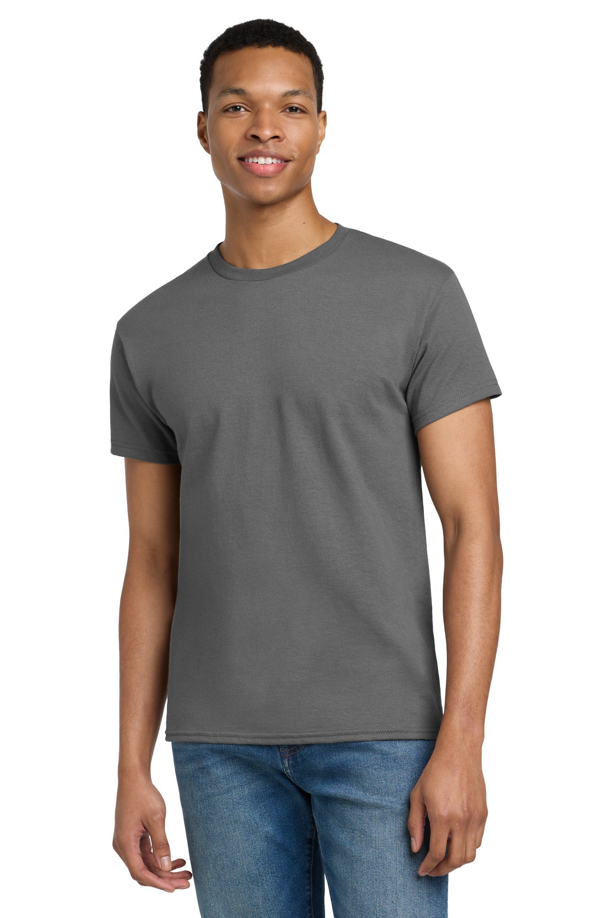 Custom logo Gildan® Tall 100% US Cotton T-Shirt 2000T in Charcoal