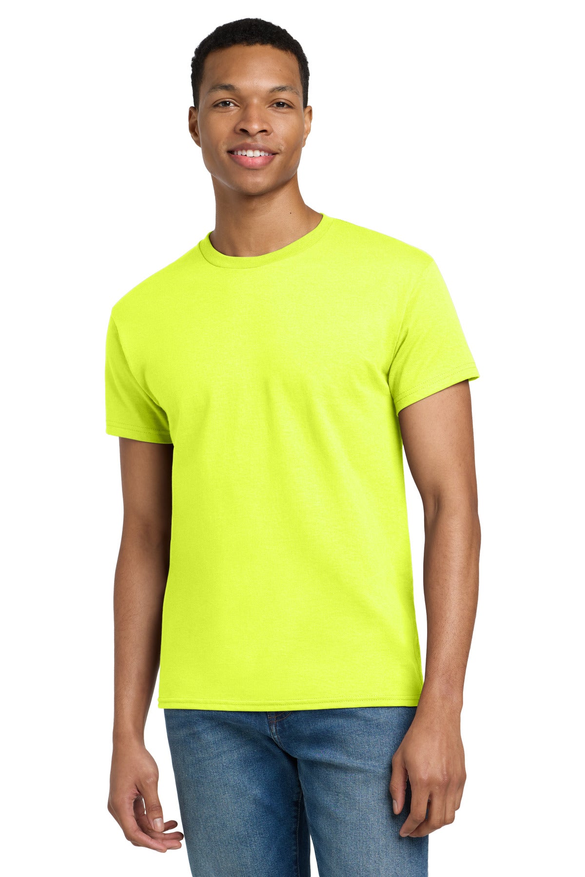 Custom logo Gildan® Tall 100% US Cotton T-Shirt 2000T in Safety Green