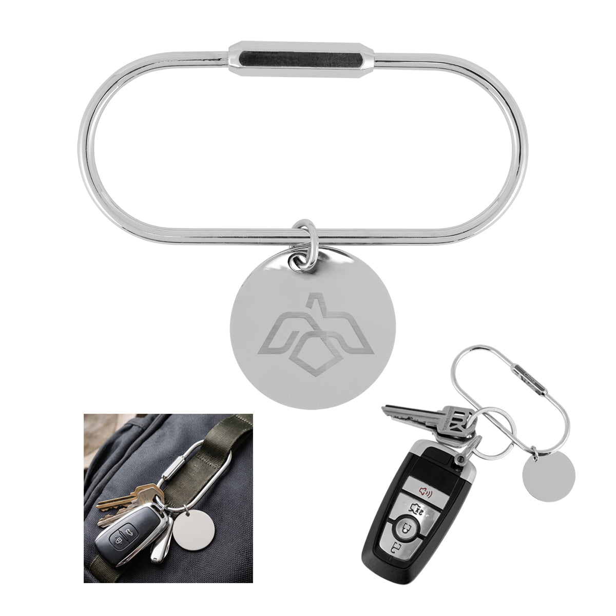 Screw Lock Key Ring With Round Charm