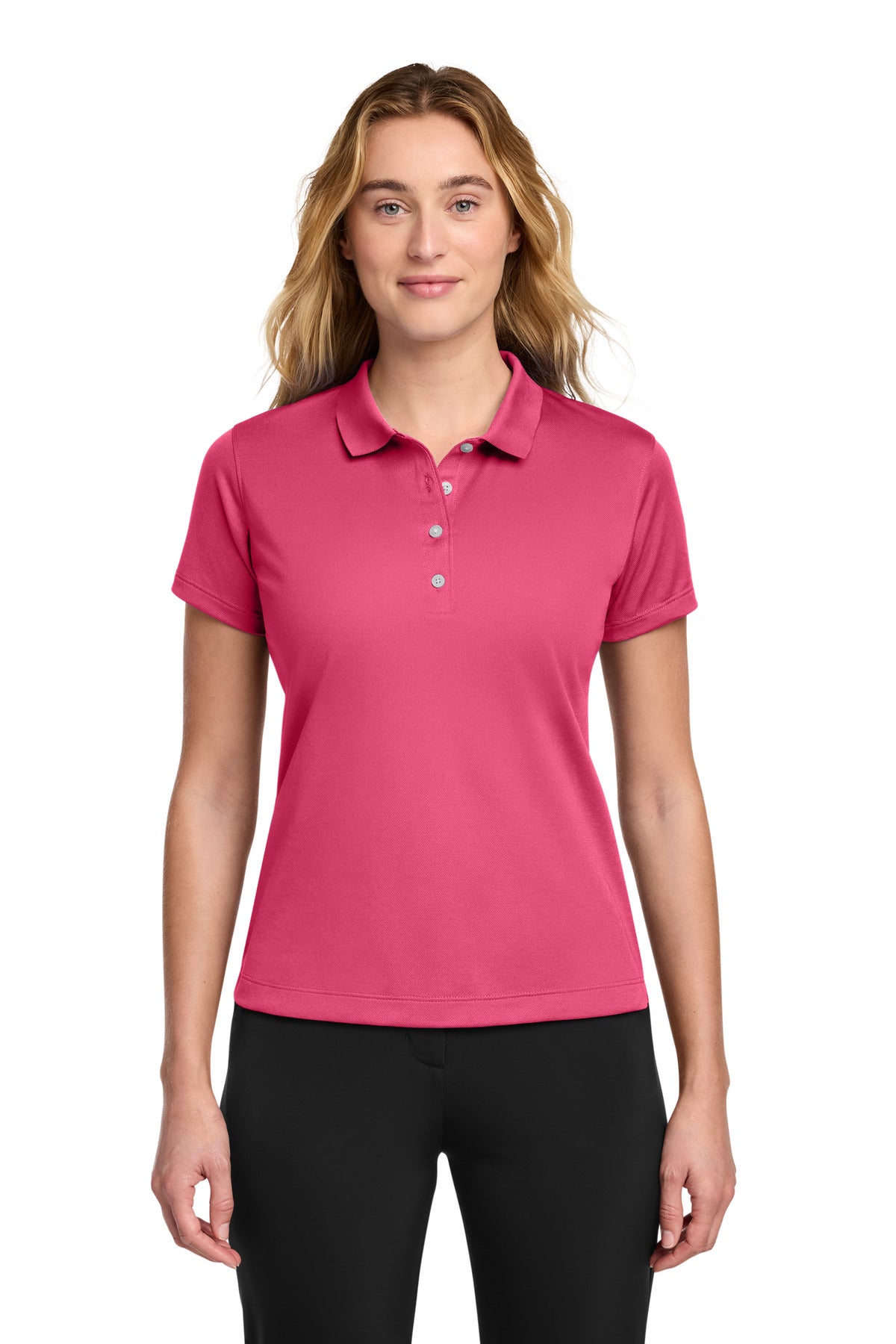 Custom logo Nike Women's Tech Basic Dri-FIT Polo.  203697 in Flamingo