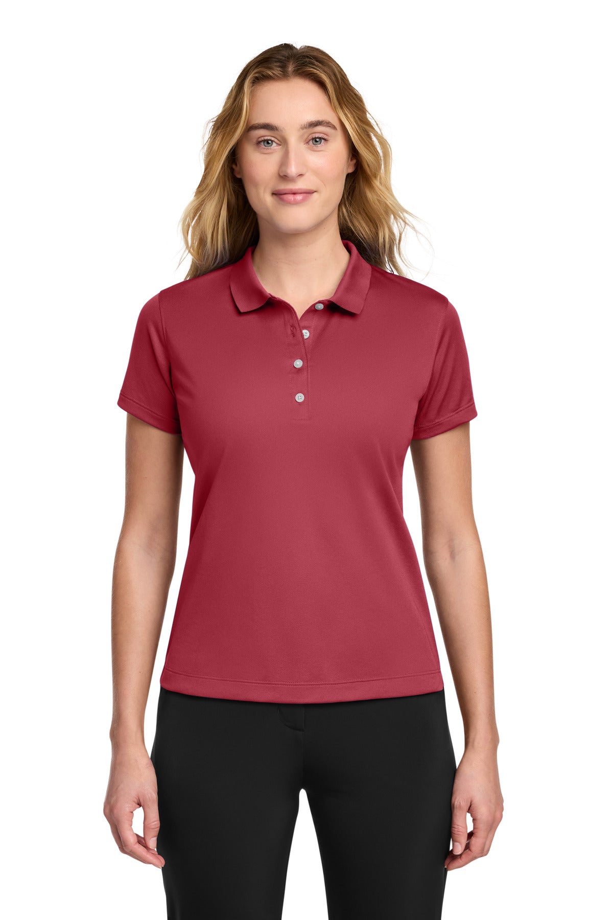 Custom logo Nike Women's Tech Basic Dri-FIT Polo.  203697 in Pro Red