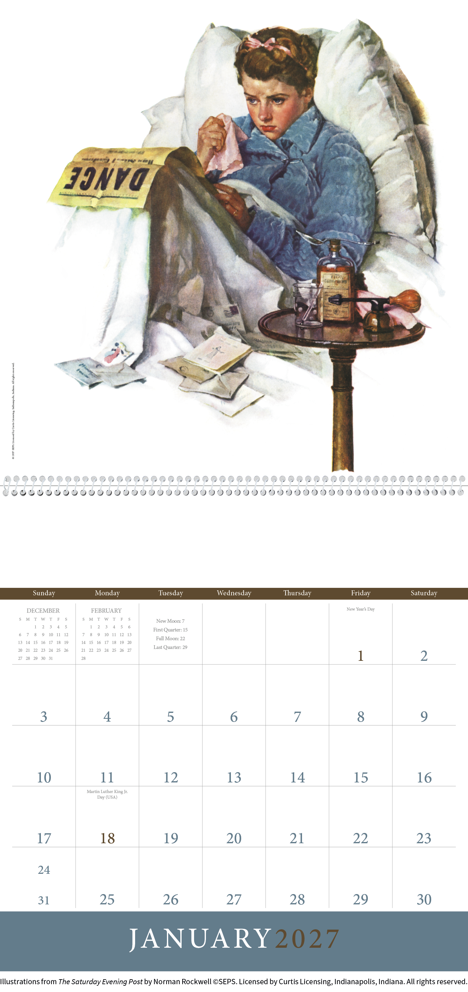The Saturday Evening Post Illustrations by Norman Rockwell Calendar