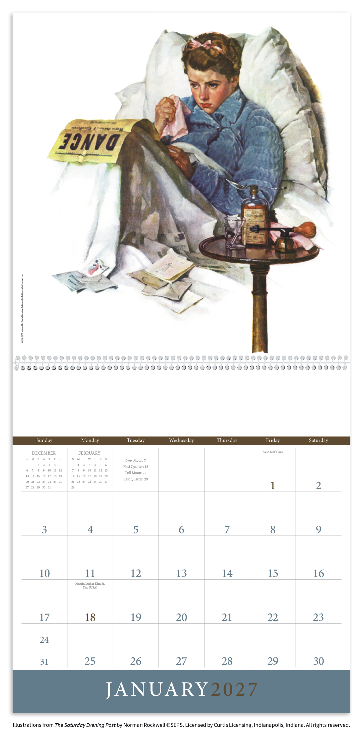 The Saturday Evening Post Illustrations by Norman Rockwell Calendar