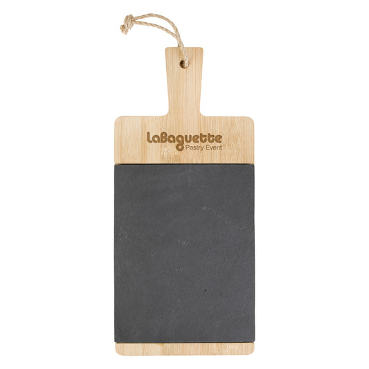 Custom logo Bamboo & Slate Charcuterie Cutting Board