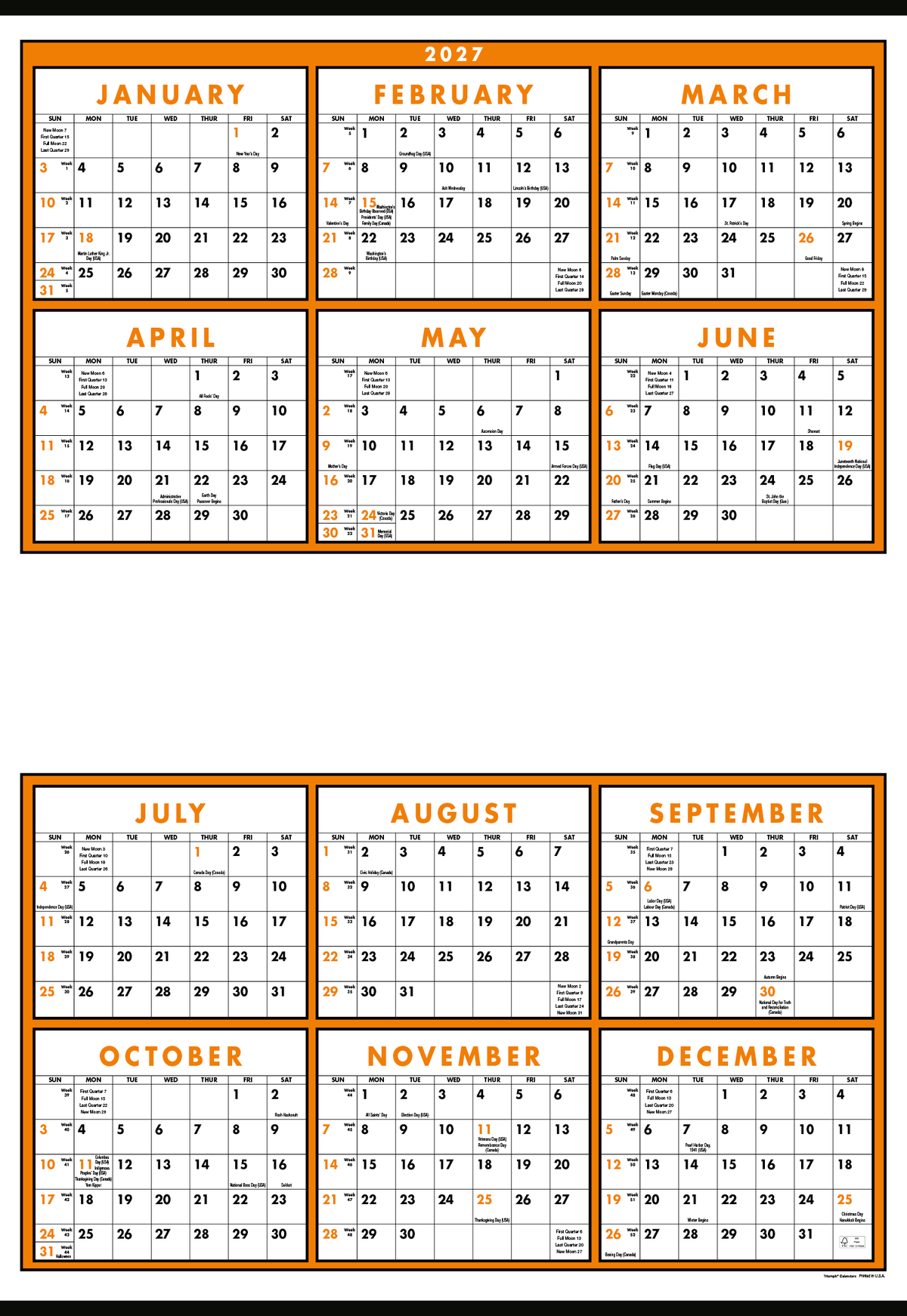 Custom logo Small Quantity Custom Span-A-Year Calendar
